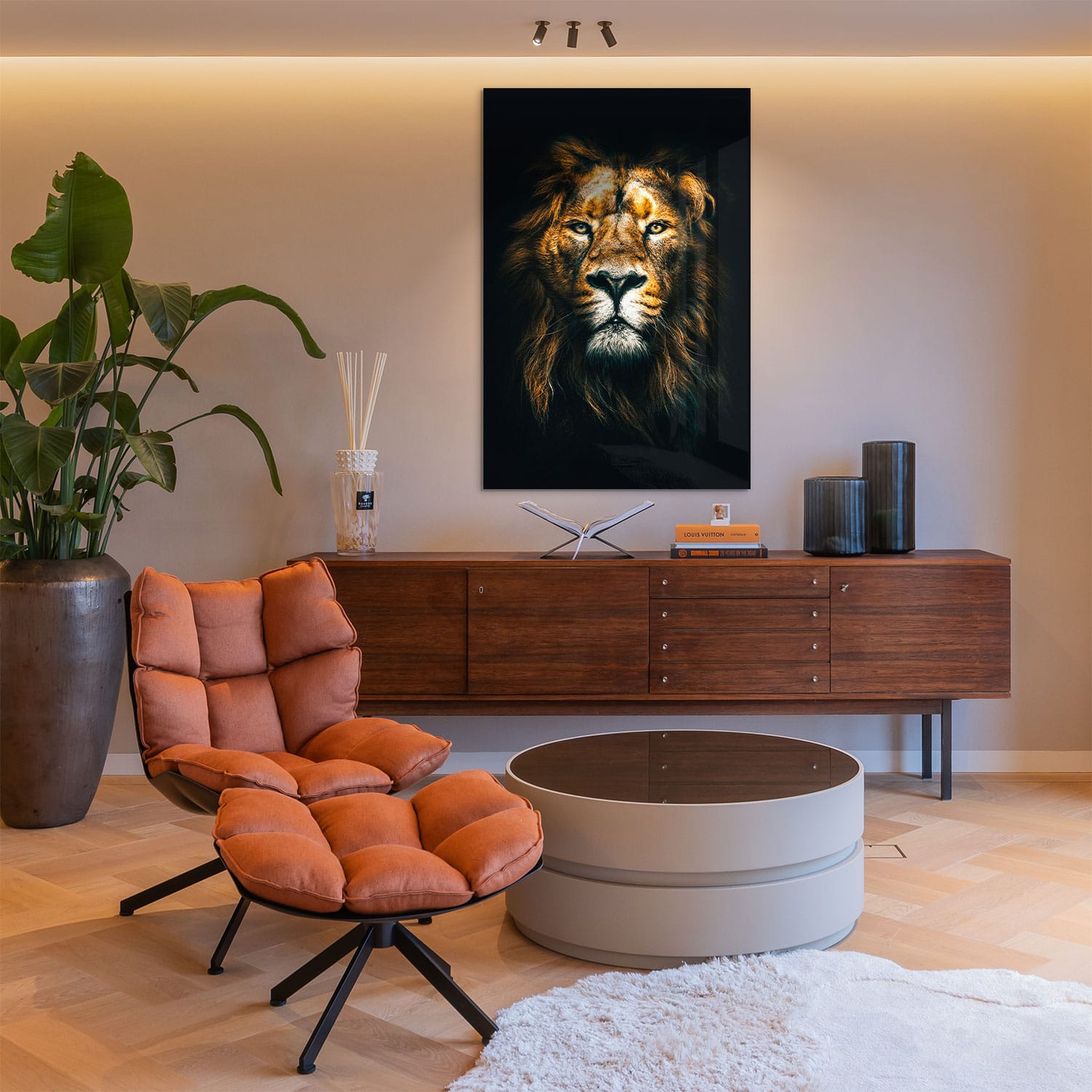 Lion head on black - Afbeelding 2