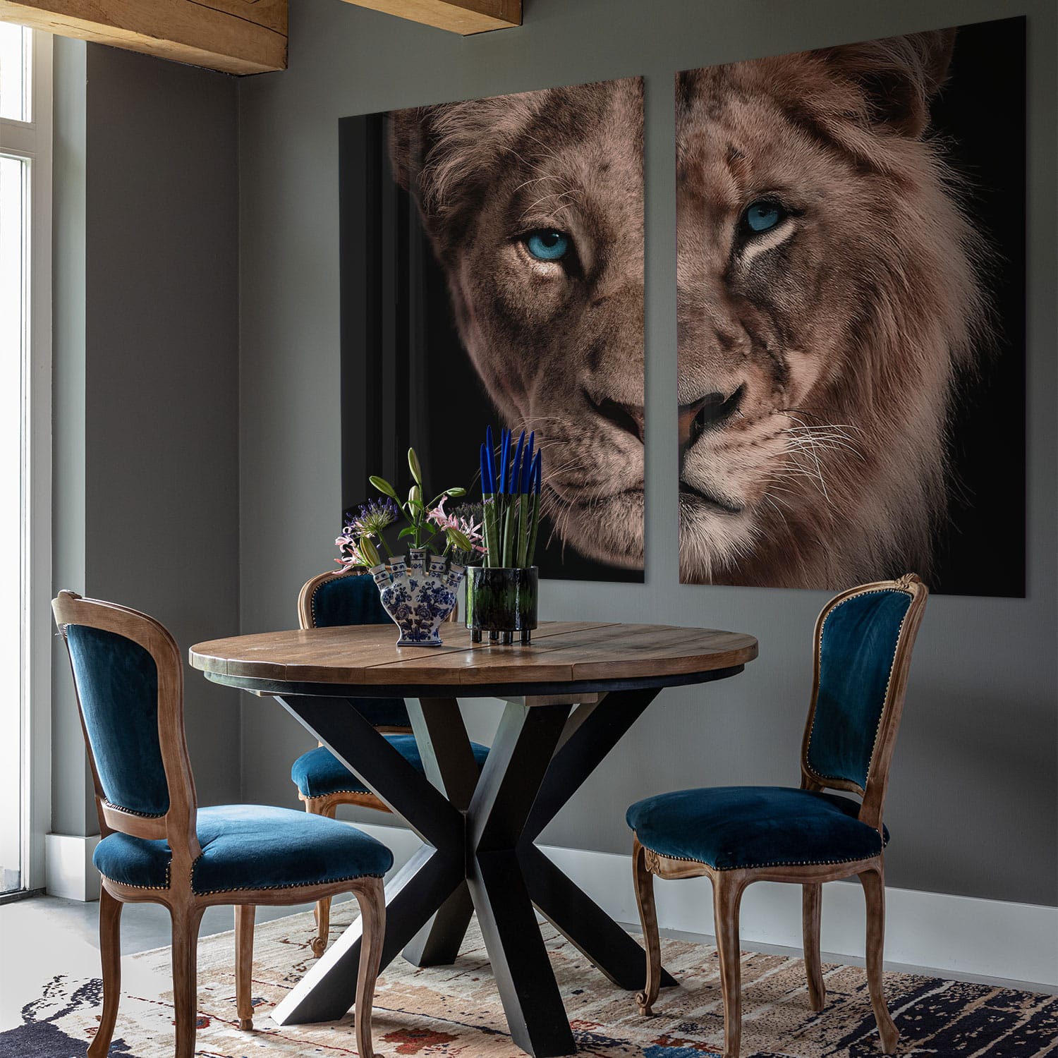 Half Lion + Lioness Head (2x) - Afbeelding 2