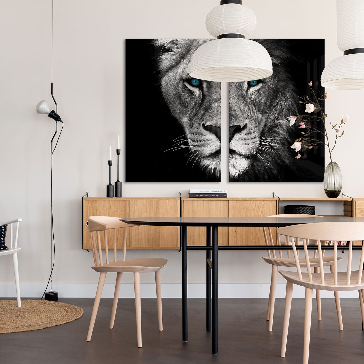 Half Lion + Lioness Head - Grey (2x) - Afbeelding 7