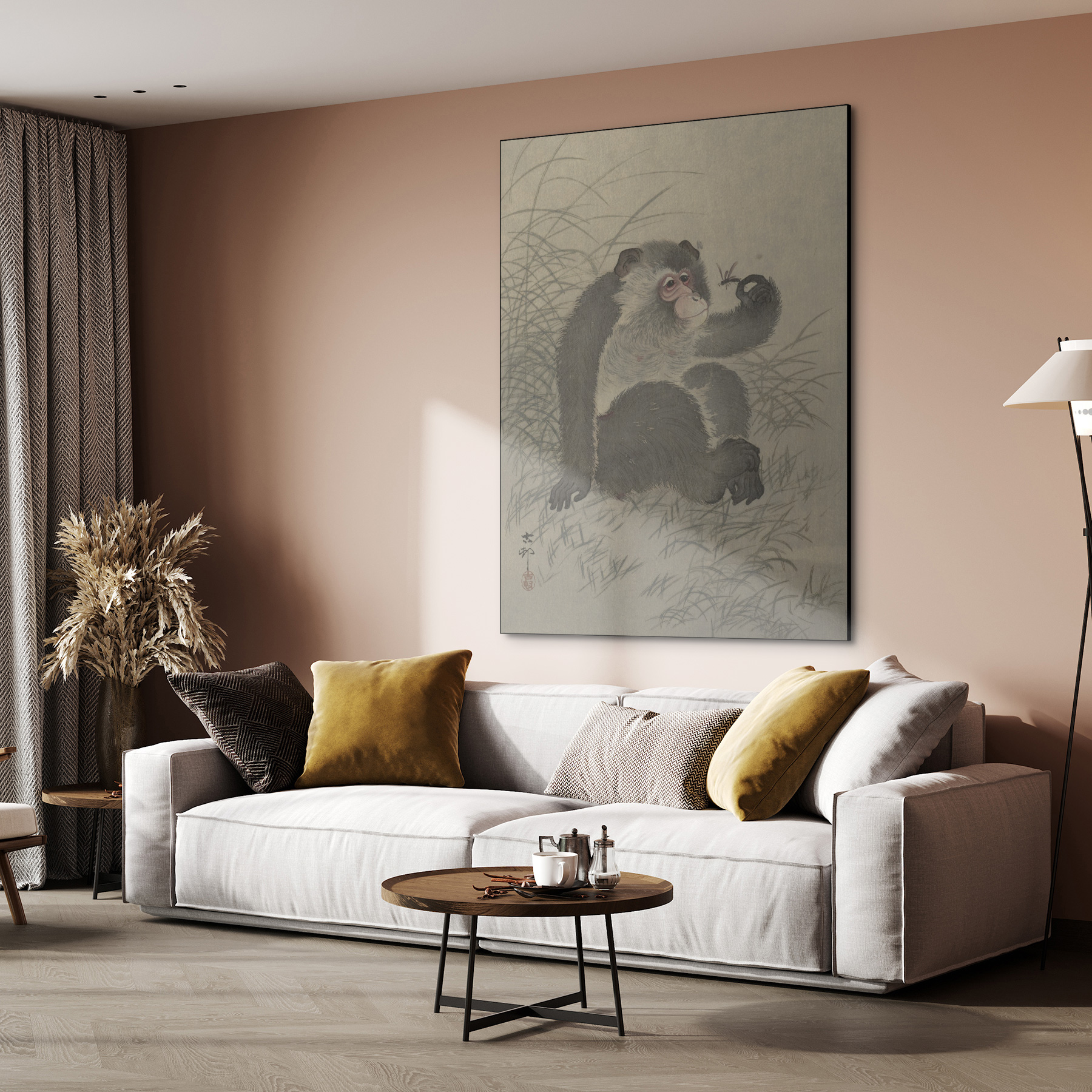 Aap met insect - Ohara Koson - Rijksmuseum - Afbeelding 3