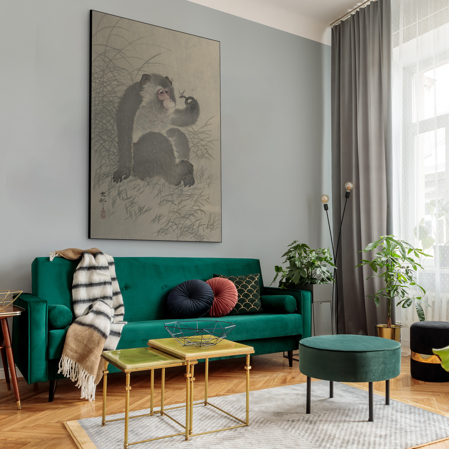 Aap met insect - Ohara Koson - Rijksmuseum - Afbeelding 5