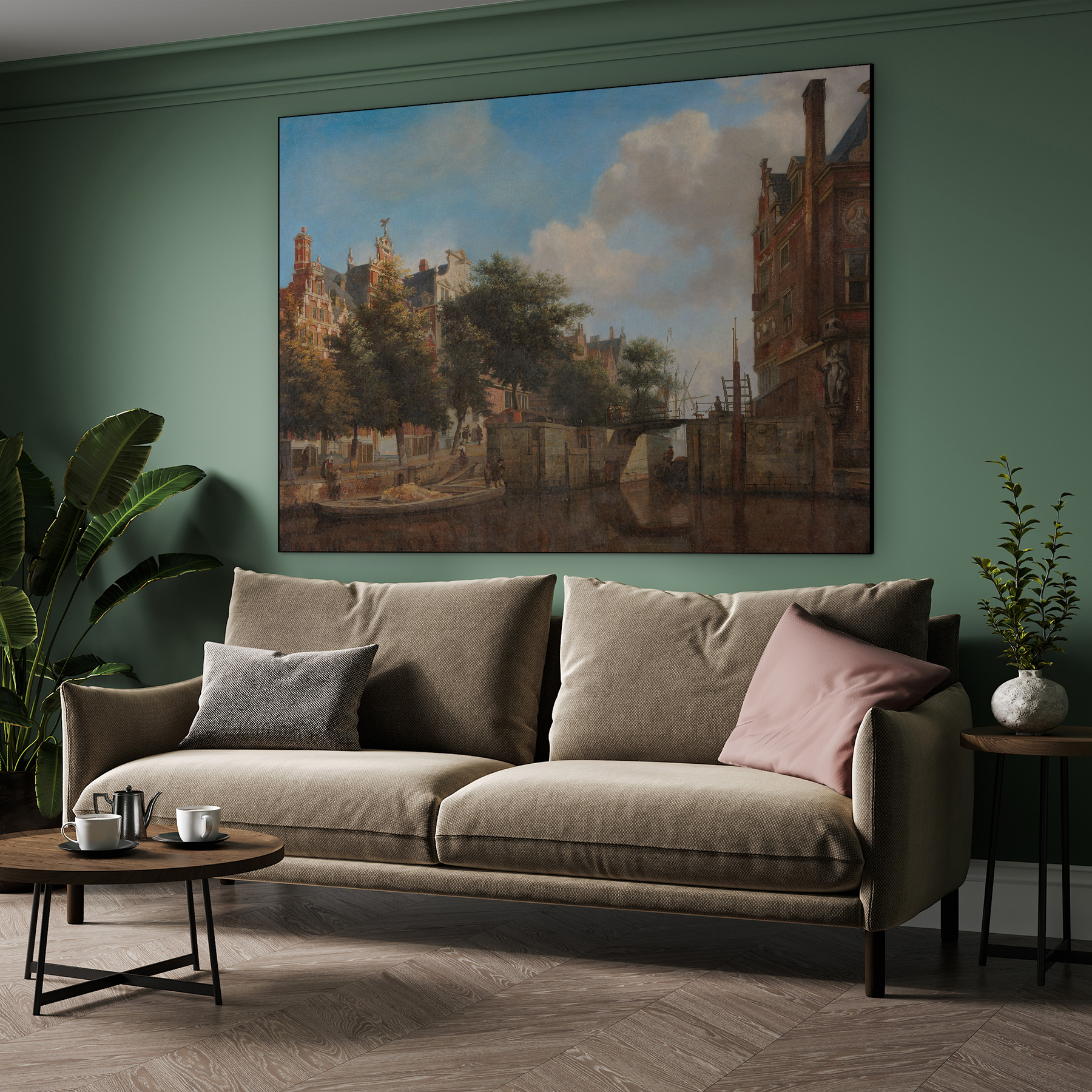 Amsterdams stadsgezicht met huizen aan de Herengracht - Jan van der Heyden - Rijksmuseum - Afbeelding 2