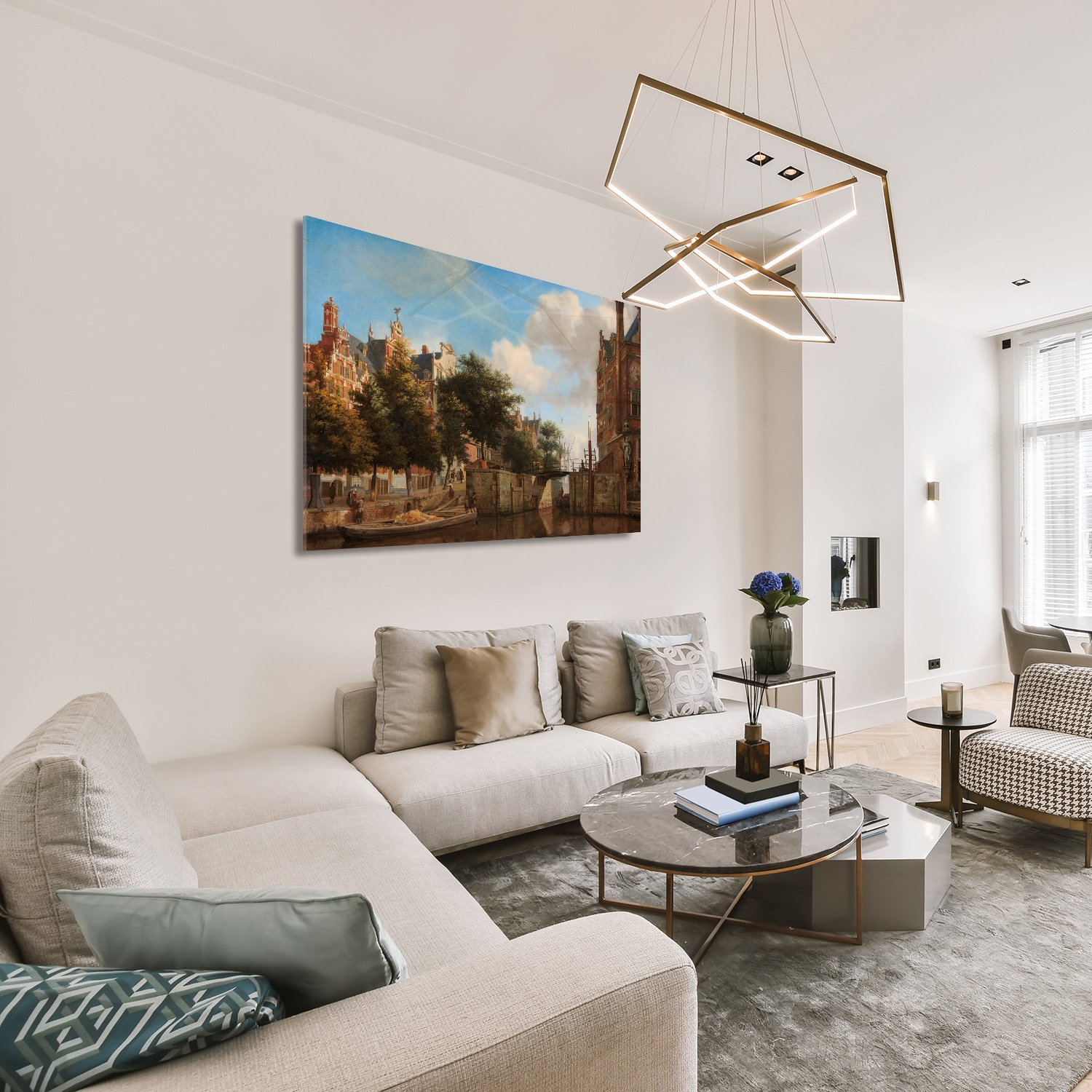 Amsterdams stadsgezicht met huizen aan de Herengracht - Jan van der Heyden - Rijksmuseum - Afbeelding 2