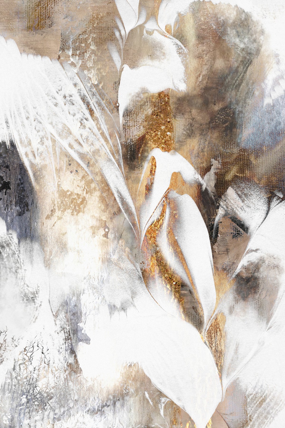 Black & Gold Grooves Abstract