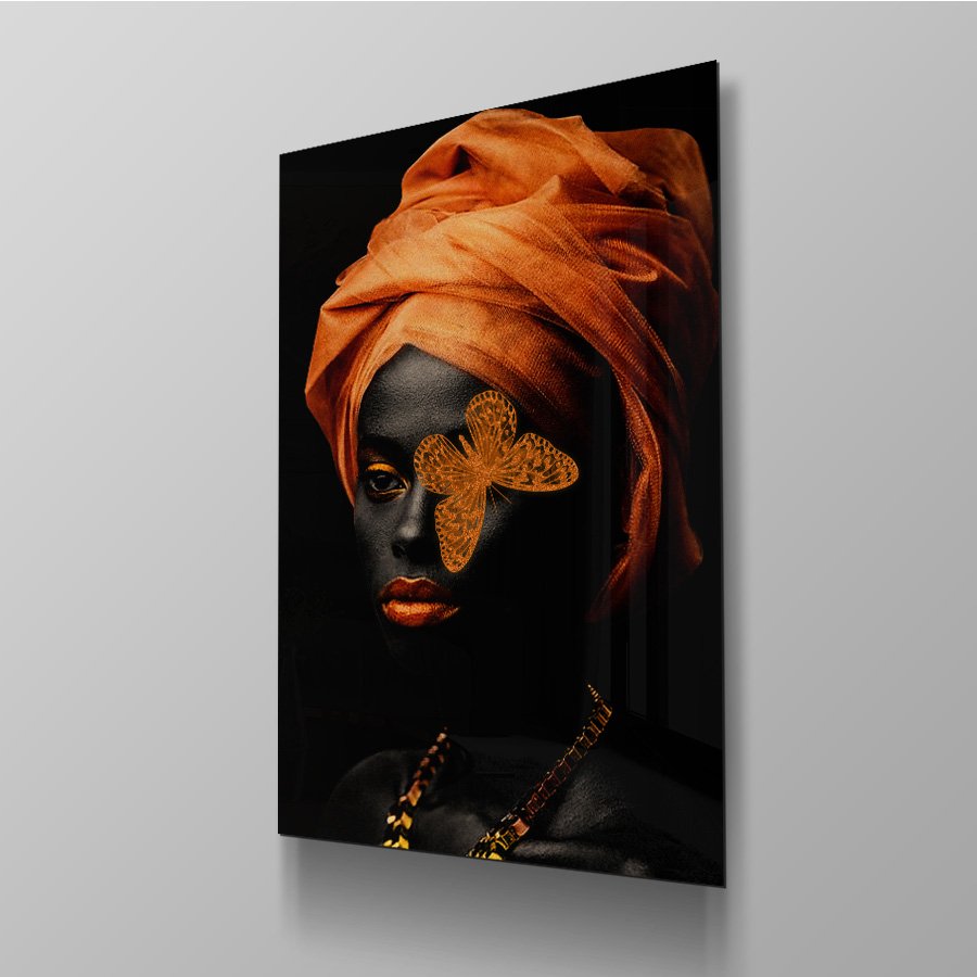 Black Orange Butterfly Woman - Afbeelding 4