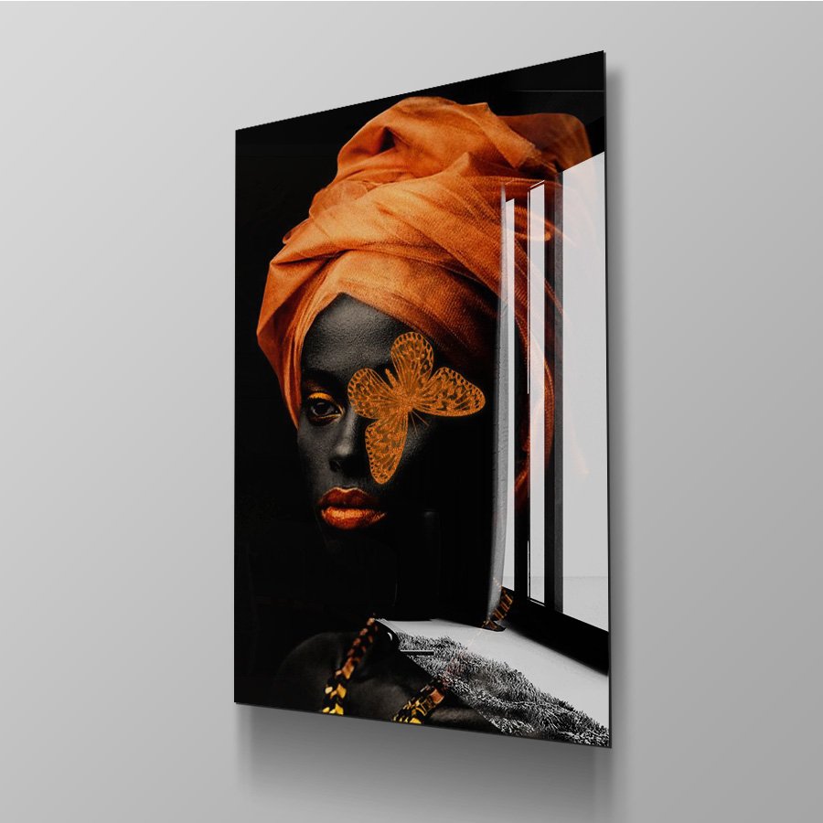 Black Orange Butterfly Woman - Afbeelding 7