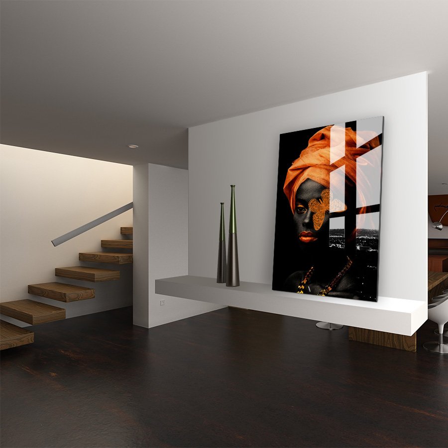 Black Orange Butterfly Woman - Afbeelding 10