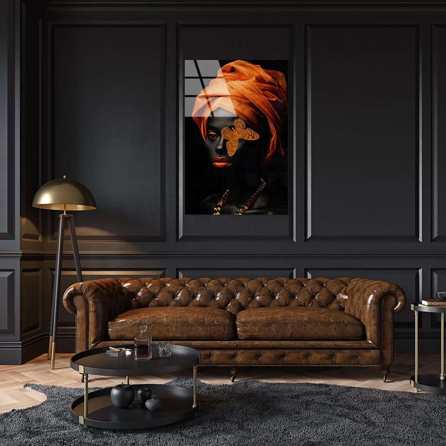 Black Orange Butterfly Woman - Afbeelding 13