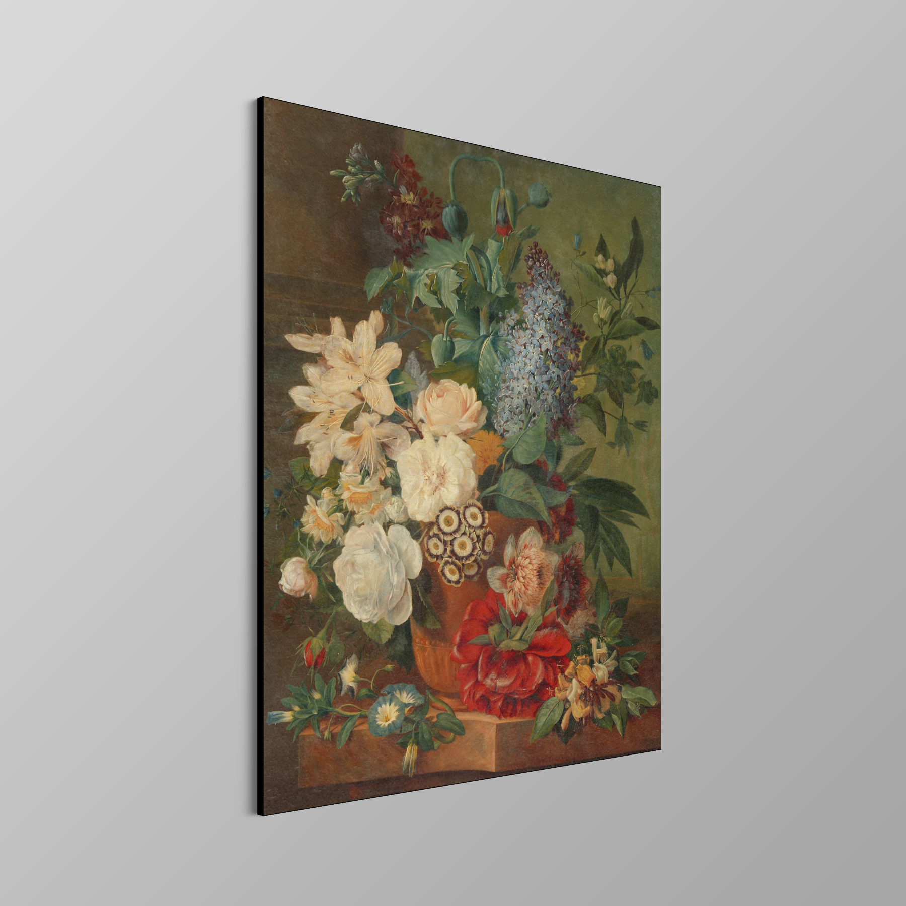 Bloemen in een terracotta vaas, Albertus Jonas Brandt, Eelke Jelles Eelkema - Rijksmuseum - Afbeelding 4