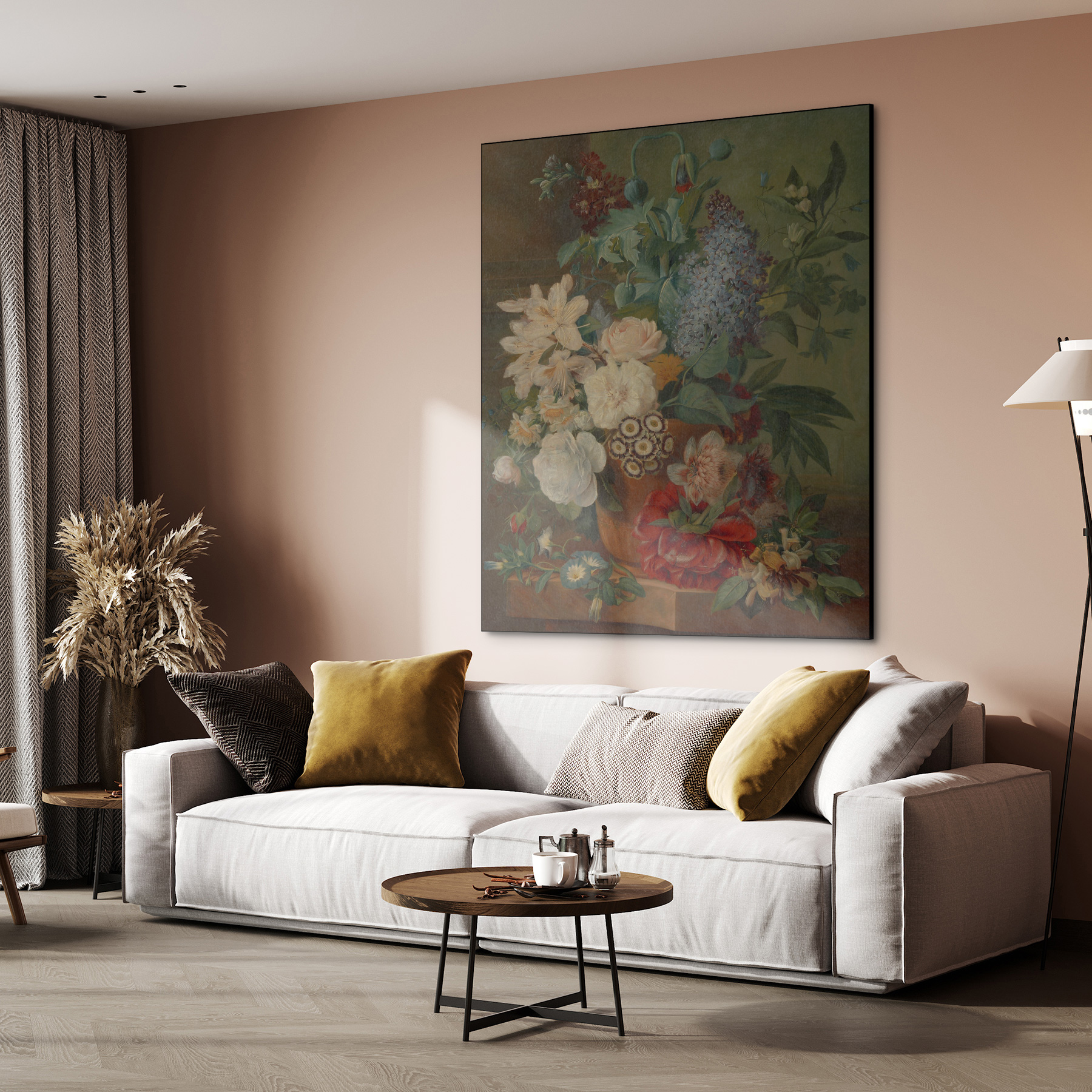 Bloemen in een terracotta vaas, Albertus Jonas Brandt, Eelke Jelles Eelkema - Rijksmuseum - Afbeelding 2