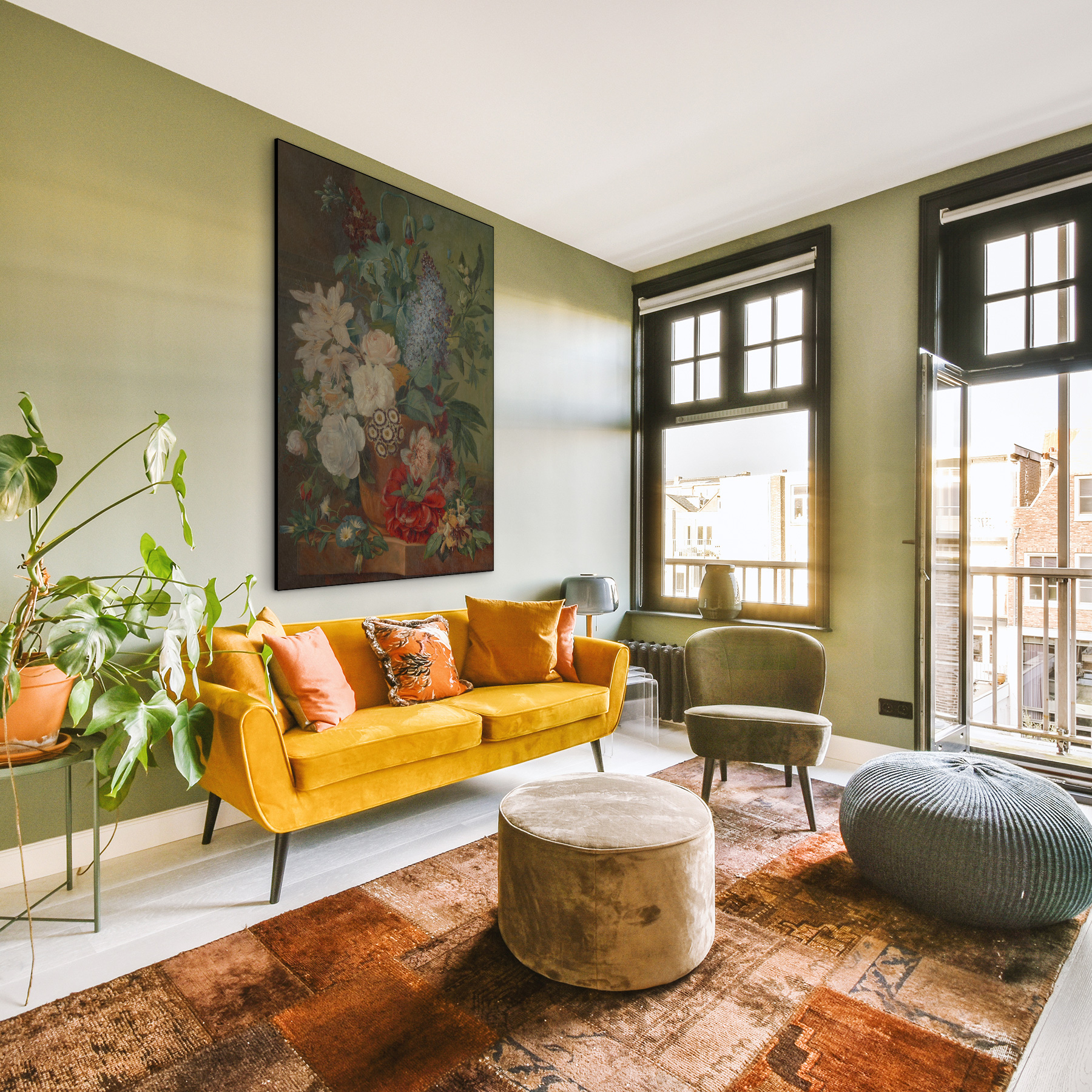 Bloemen in een terracotta vaas, Albertus Jonas Brandt, Eelke Jelles Eelkema - Rijksmuseum - Afbeelding 6