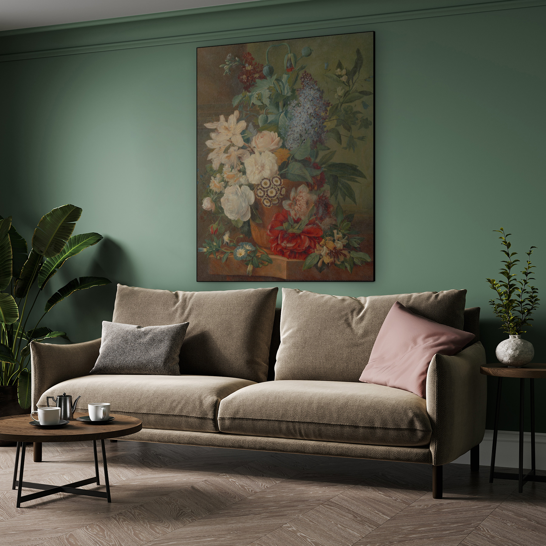 Bloemen in een terracotta vaas, Albertus Jonas Brandt, Eelke Jelles Eelkema - Rijksmuseum - Afbeelding 7