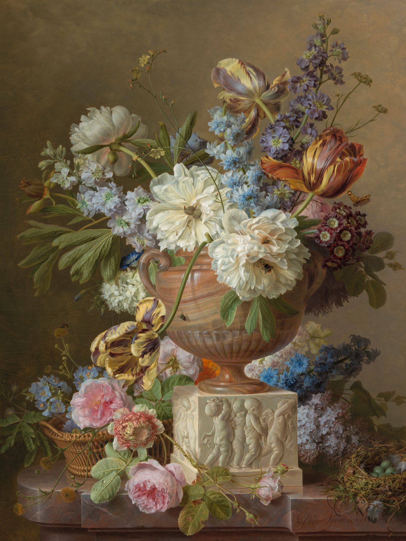 Bloemstilleven met albasten vaas, Gerard van Spaendonck - Rijksmuseum