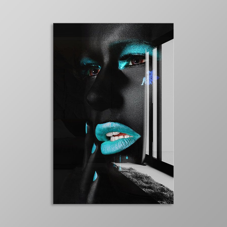 Blue Lips Black Woman - Afbeelding 8