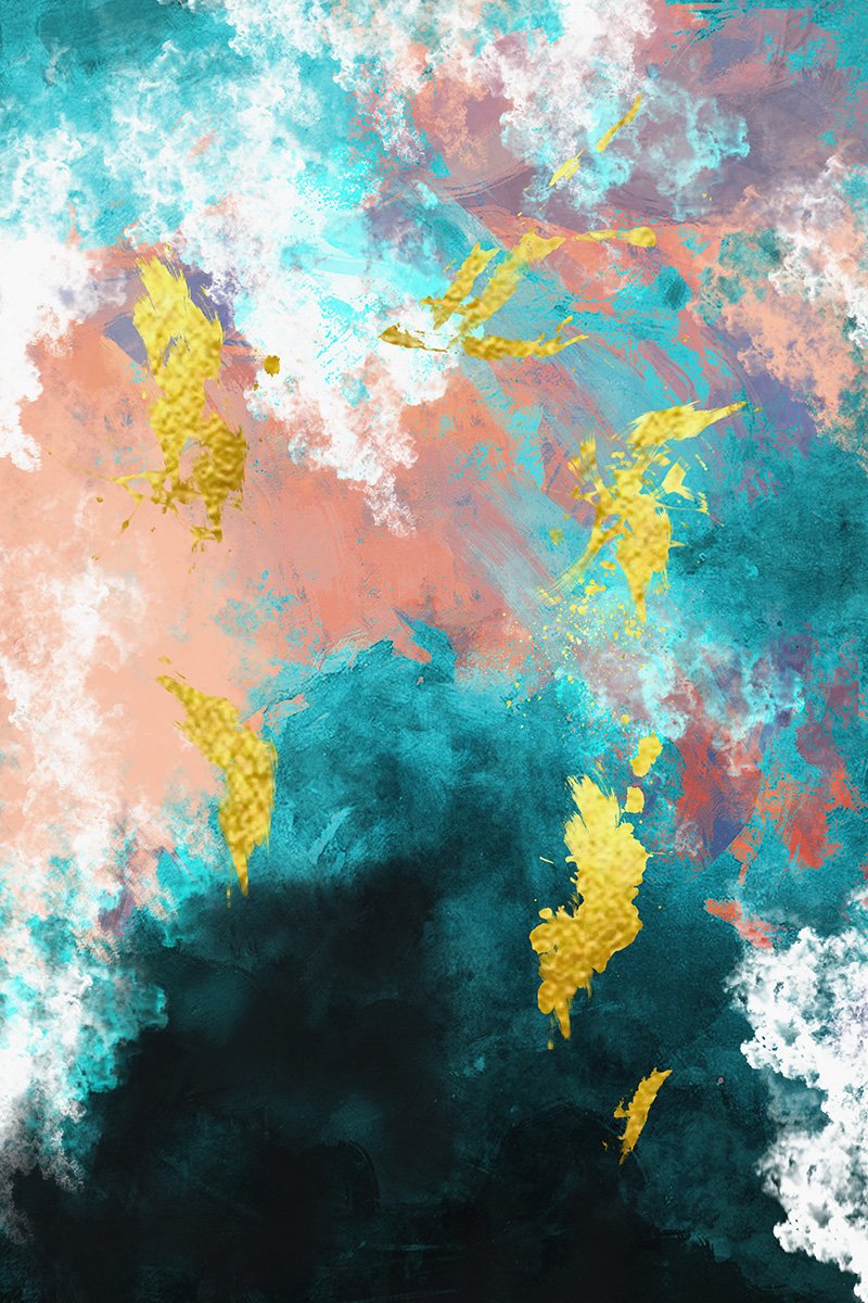 Blue Yellow Shore Abstract