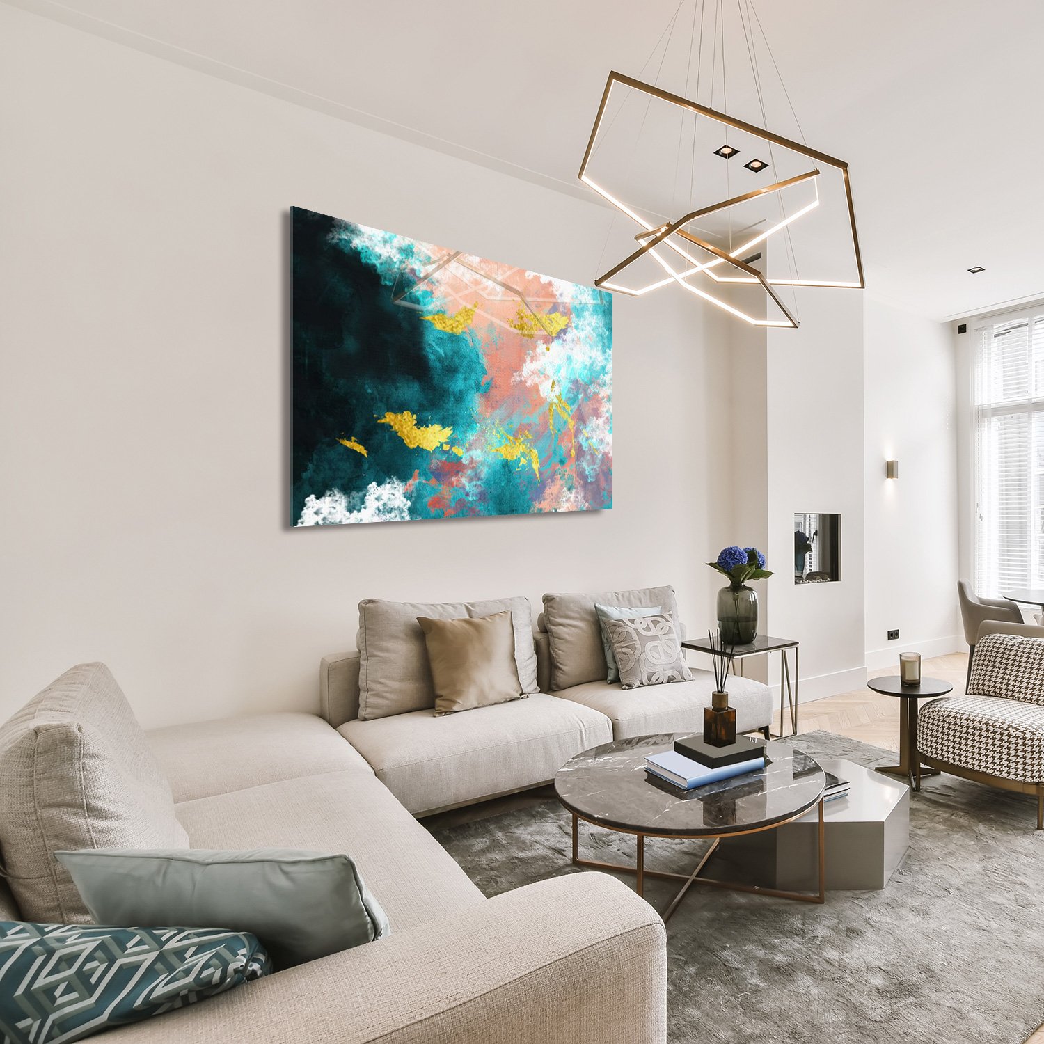 Blue Yellow Shore Abstract - Afbeelding 8