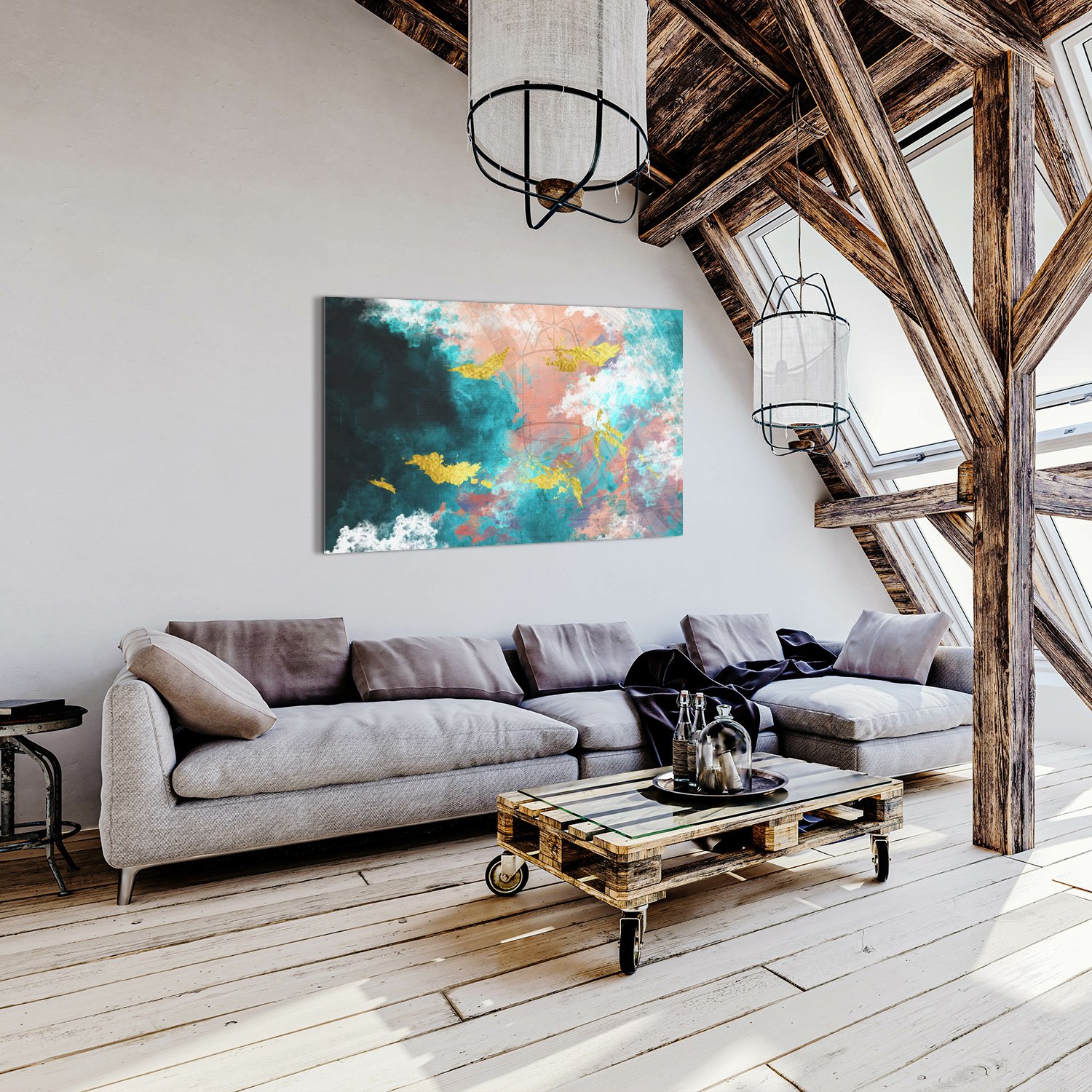 Blue Yellow Shore Abstract - Afbeelding 6