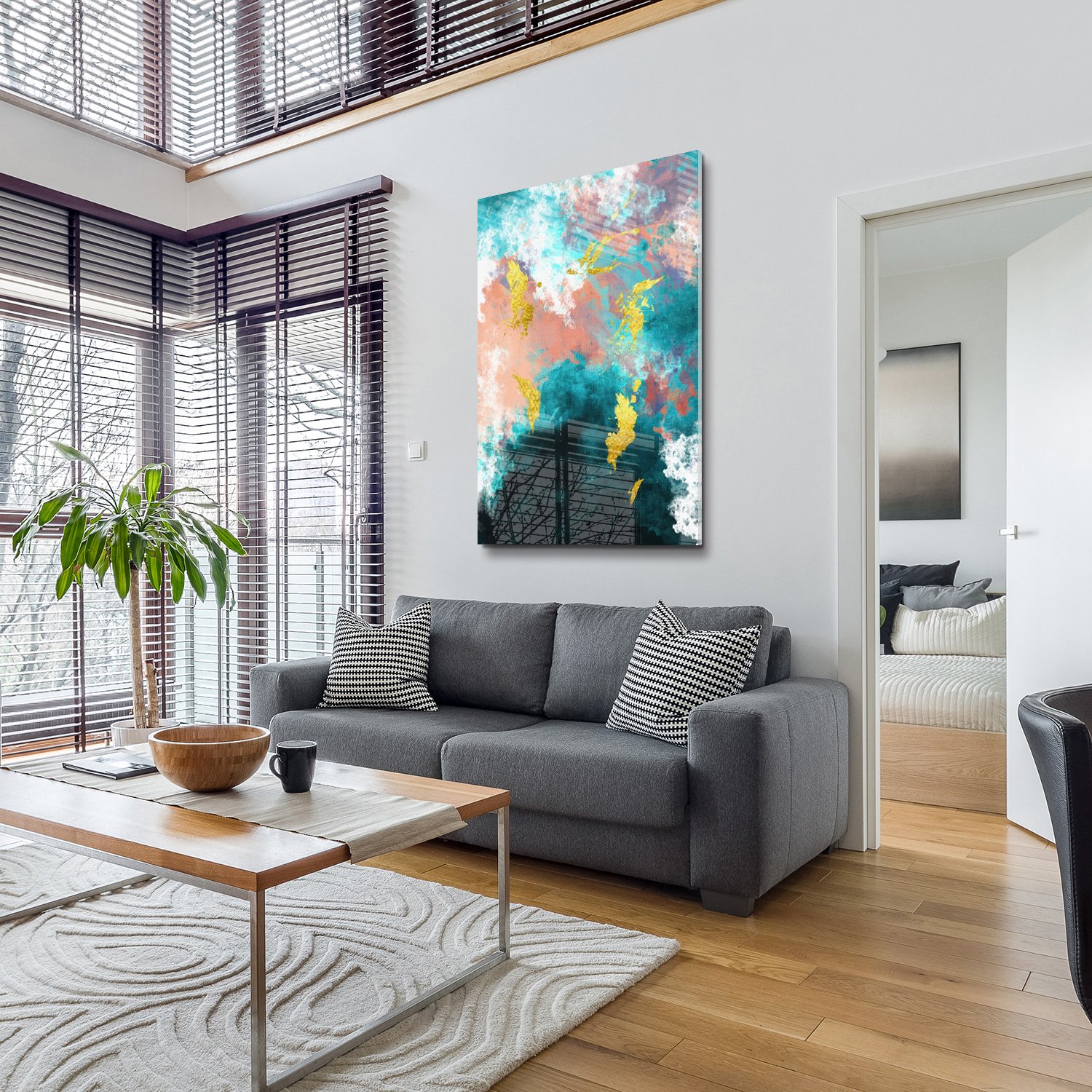 Blue Yellow Shore Abstract - Afbeelding 5