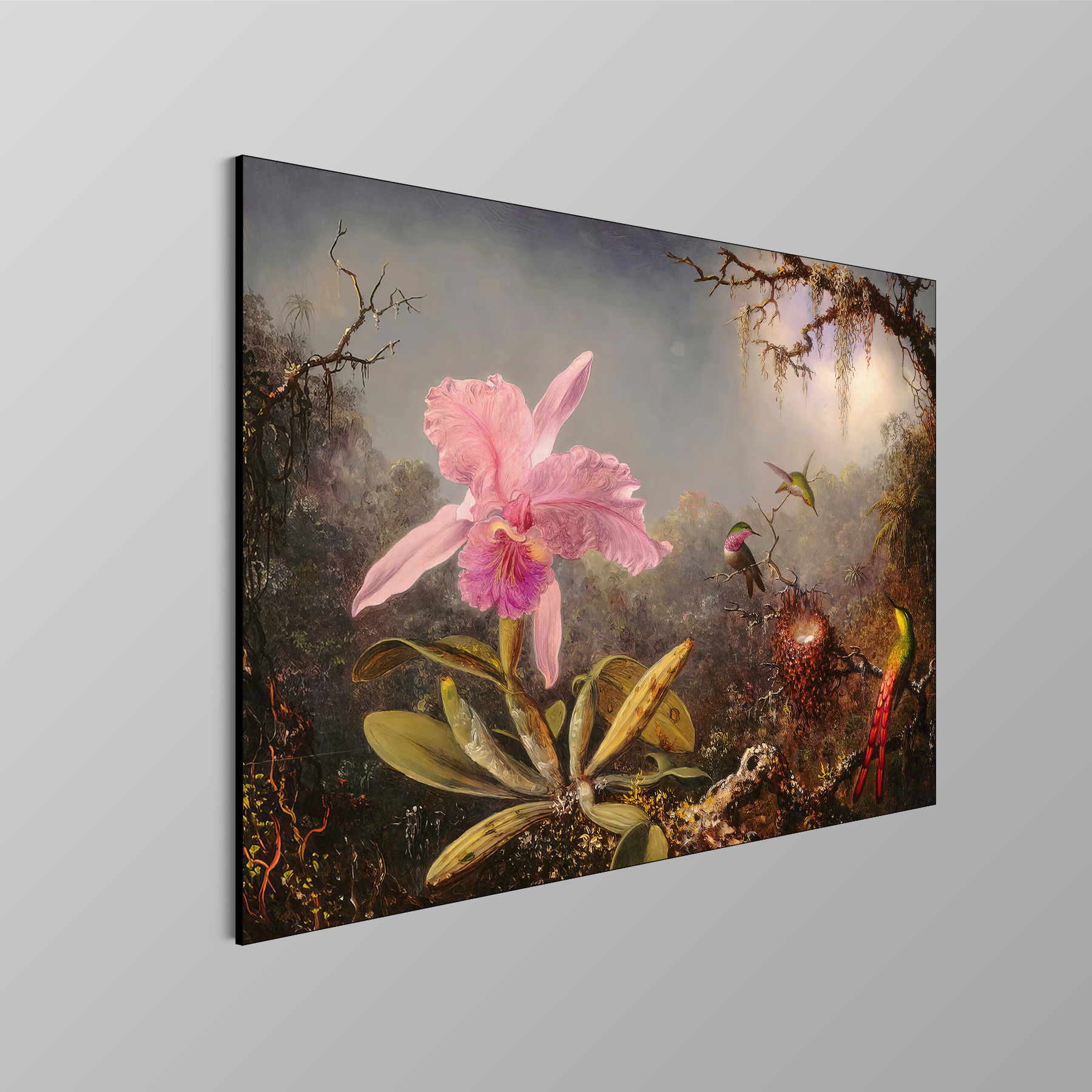 Cattleya Orchid and Three Hummingbirds - Martin Johnson Heade - Afbeelding 4