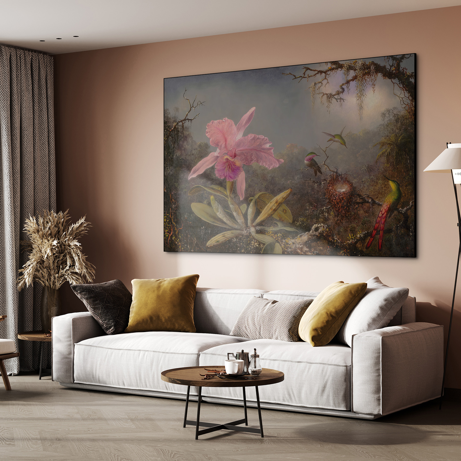 Cattleya Orchid and Three Hummingbirds - Martin Johnson Heade - Afbeelding 3