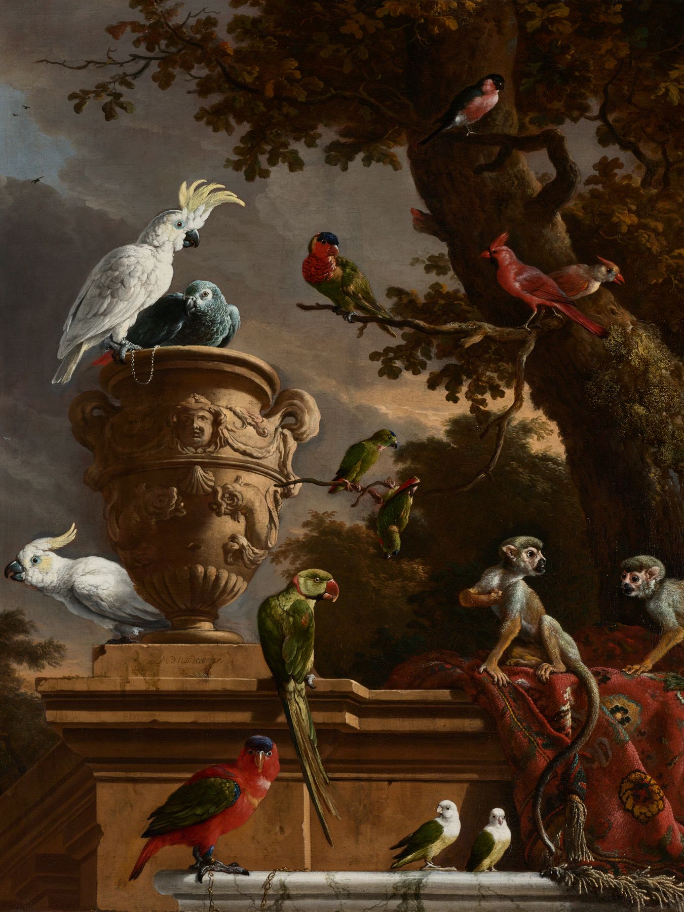 De menagerie, Melchior d'Hondecoeter - Rijksmuseum