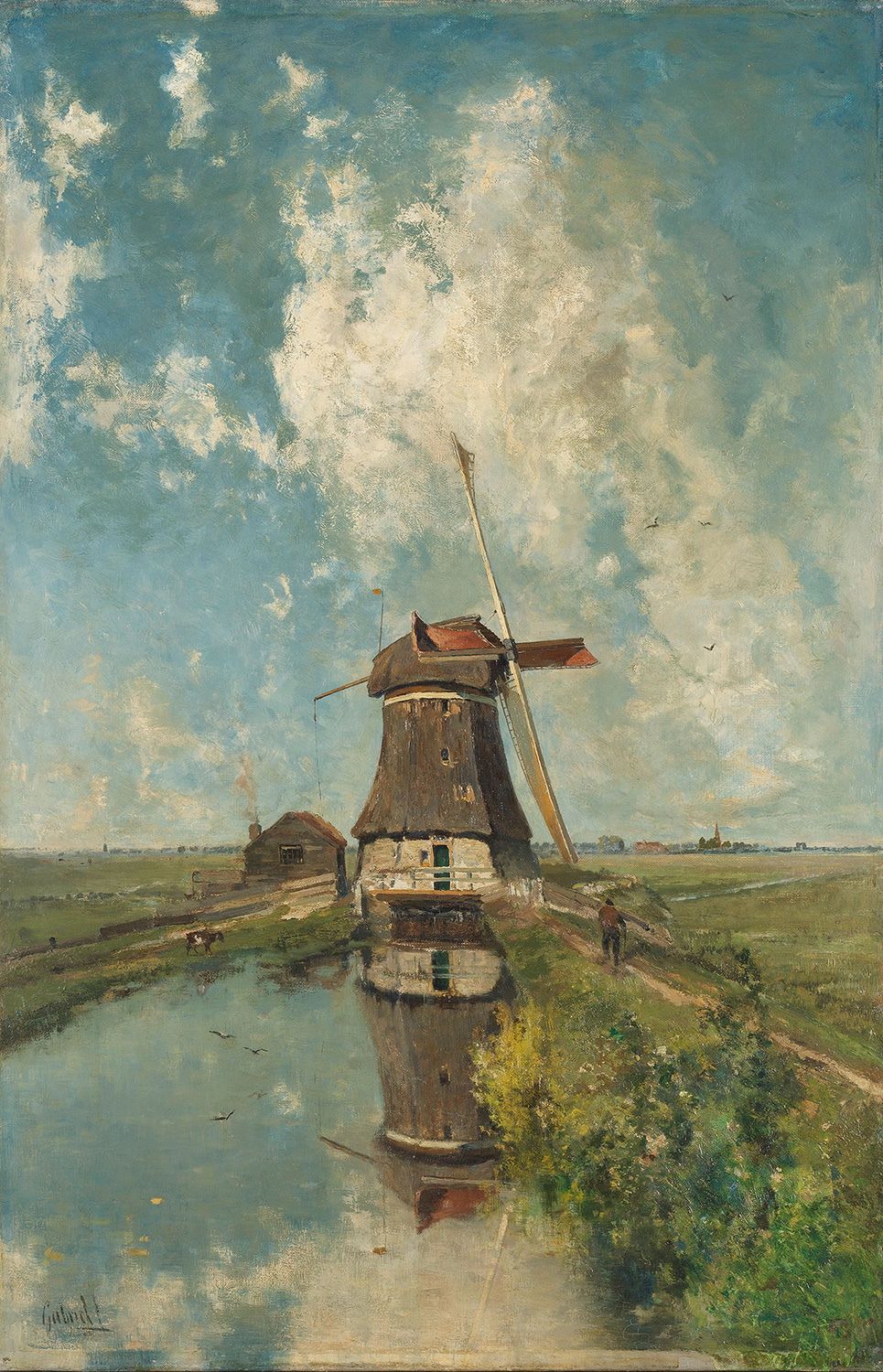 Een molen aan een poldervaart - Paul Joseph Constantin Gabriël - Rijksmuseum