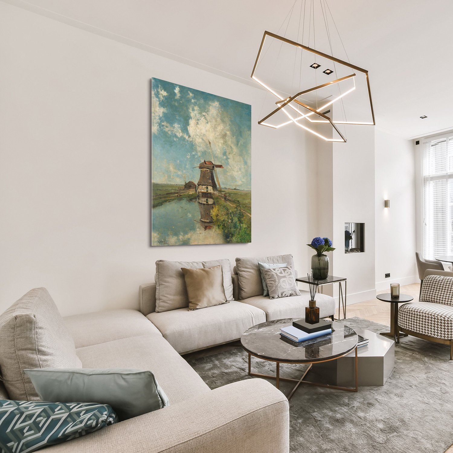 Een molen aan een poldervaart - Paul Joseph Constantin Gabriël - Rijksmuseum - Afbeelding 3