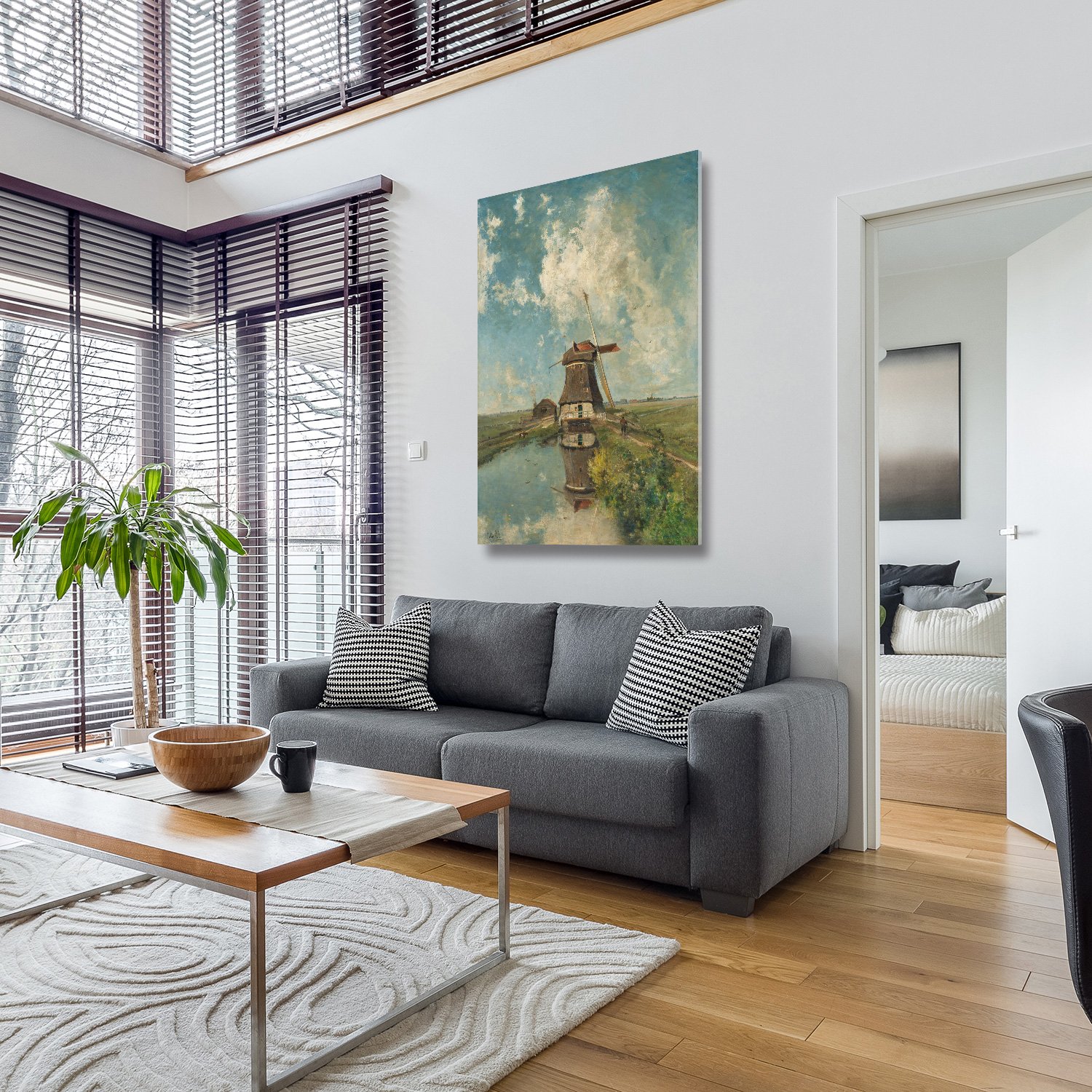 Een molen aan een poldervaart - Paul Joseph Constantin Gabriël - Rijksmuseum - Afbeelding 5