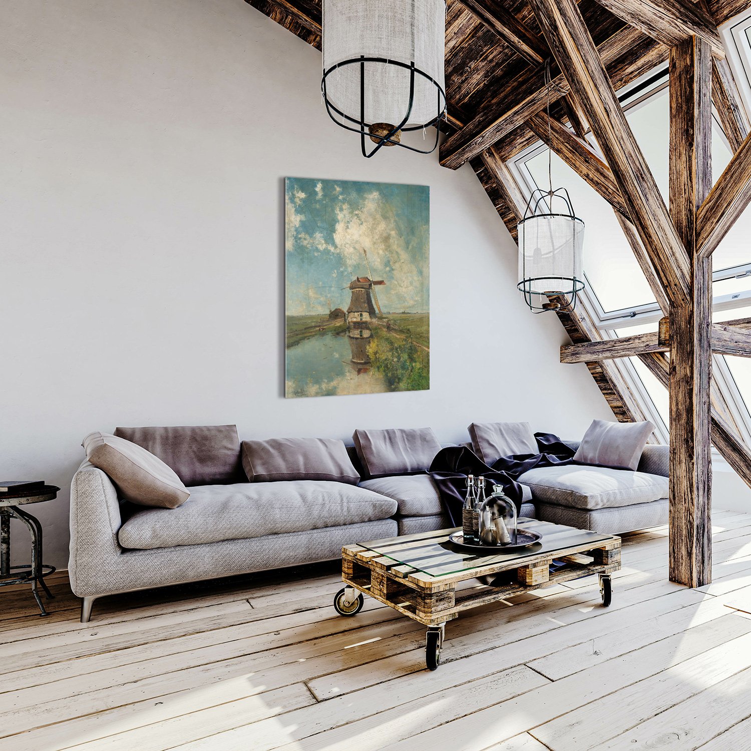 Een molen aan een poldervaart - Paul Joseph Constantin Gabriël - Rijksmuseum - Afbeelding 7