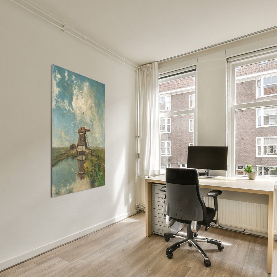 Een molen aan een poldervaart - Paul Joseph Constantin Gabriël - Rijksmuseum - Afbeelding 8