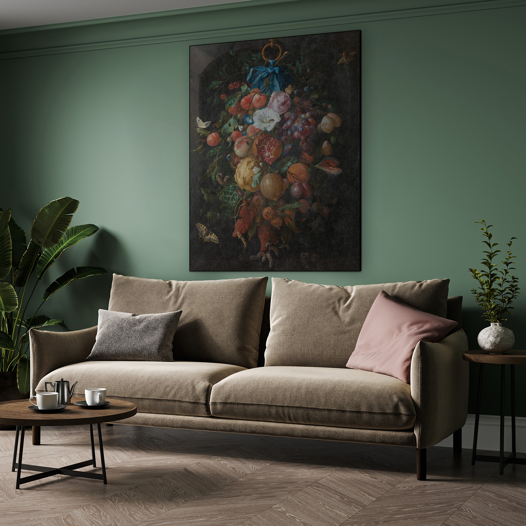 Festoen van vruchten en bloemen, Jan Davidsz. de Heem - Rijksmuseum - Afbeelding 2