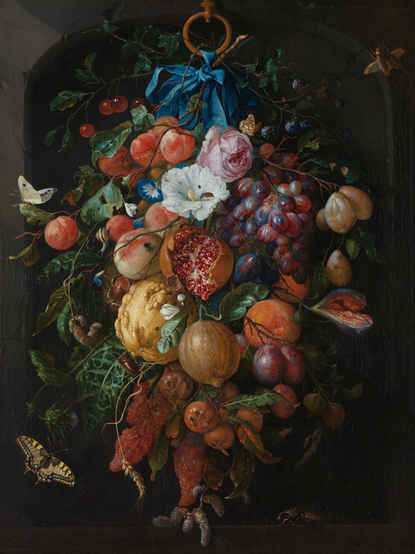 Festoen van vruchten en bloemen, Jan Davidsz. de Heem - Rijksmuseum