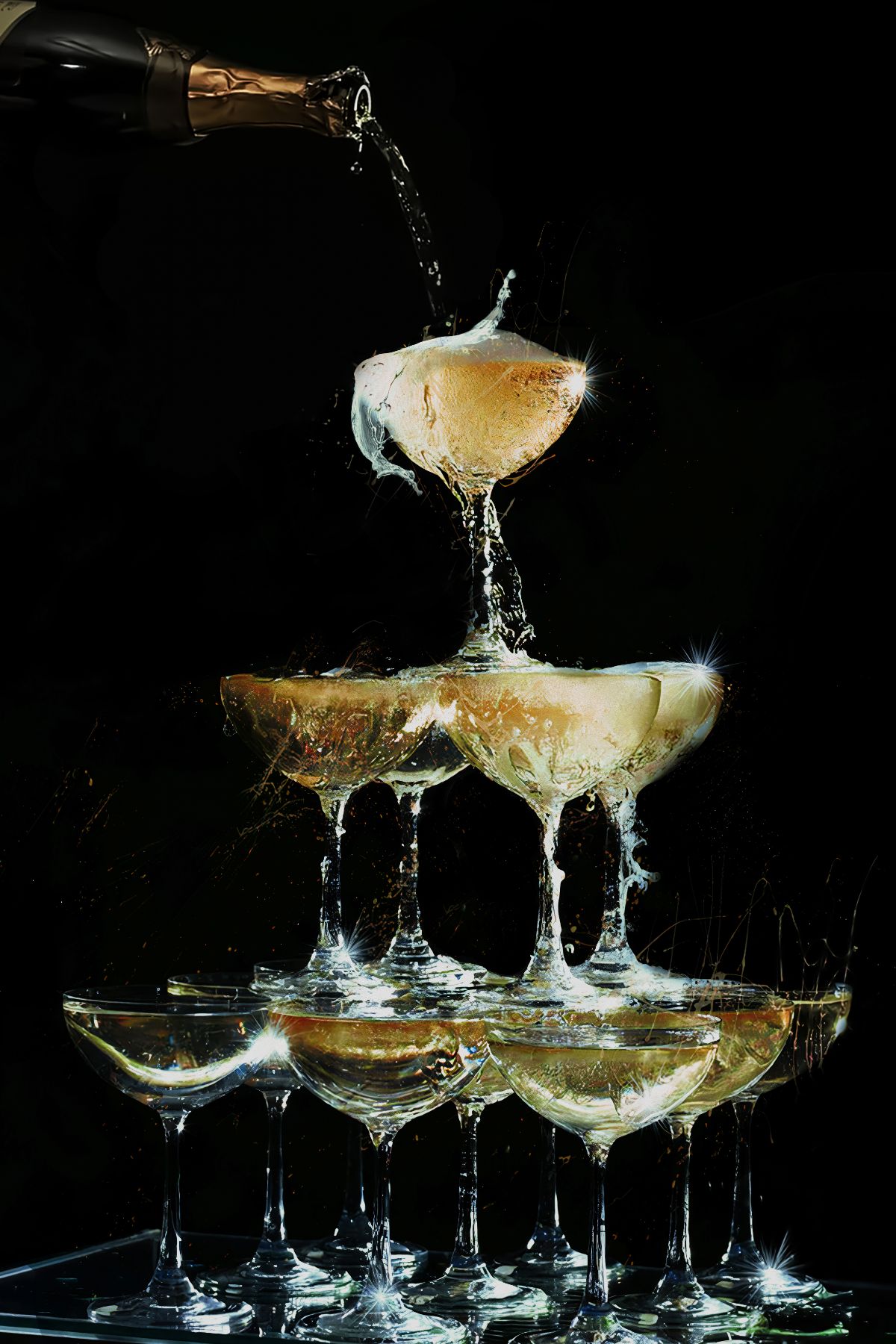 Golden Champagne Fountain