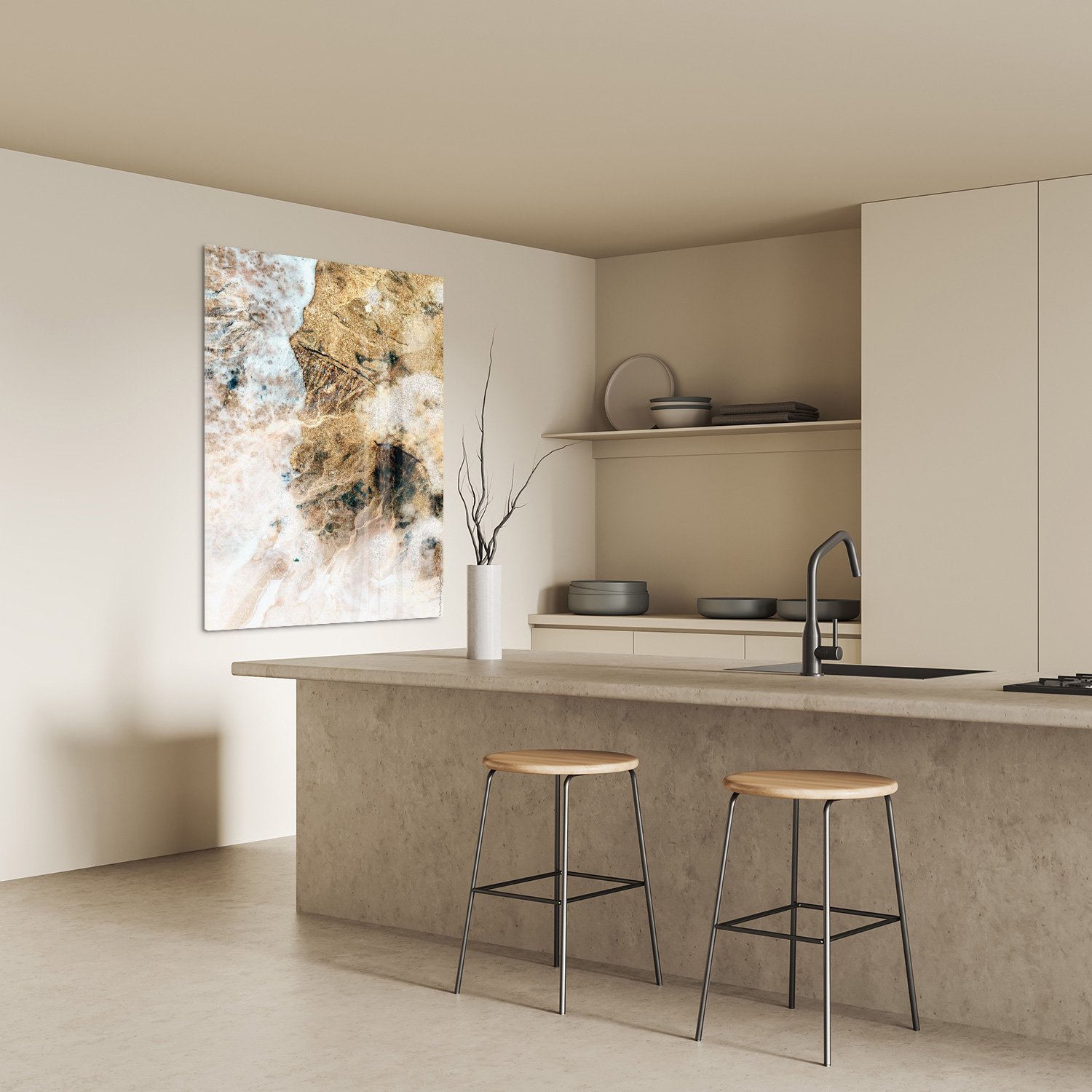 Golden Coastal Abstract - Afbeelding 3