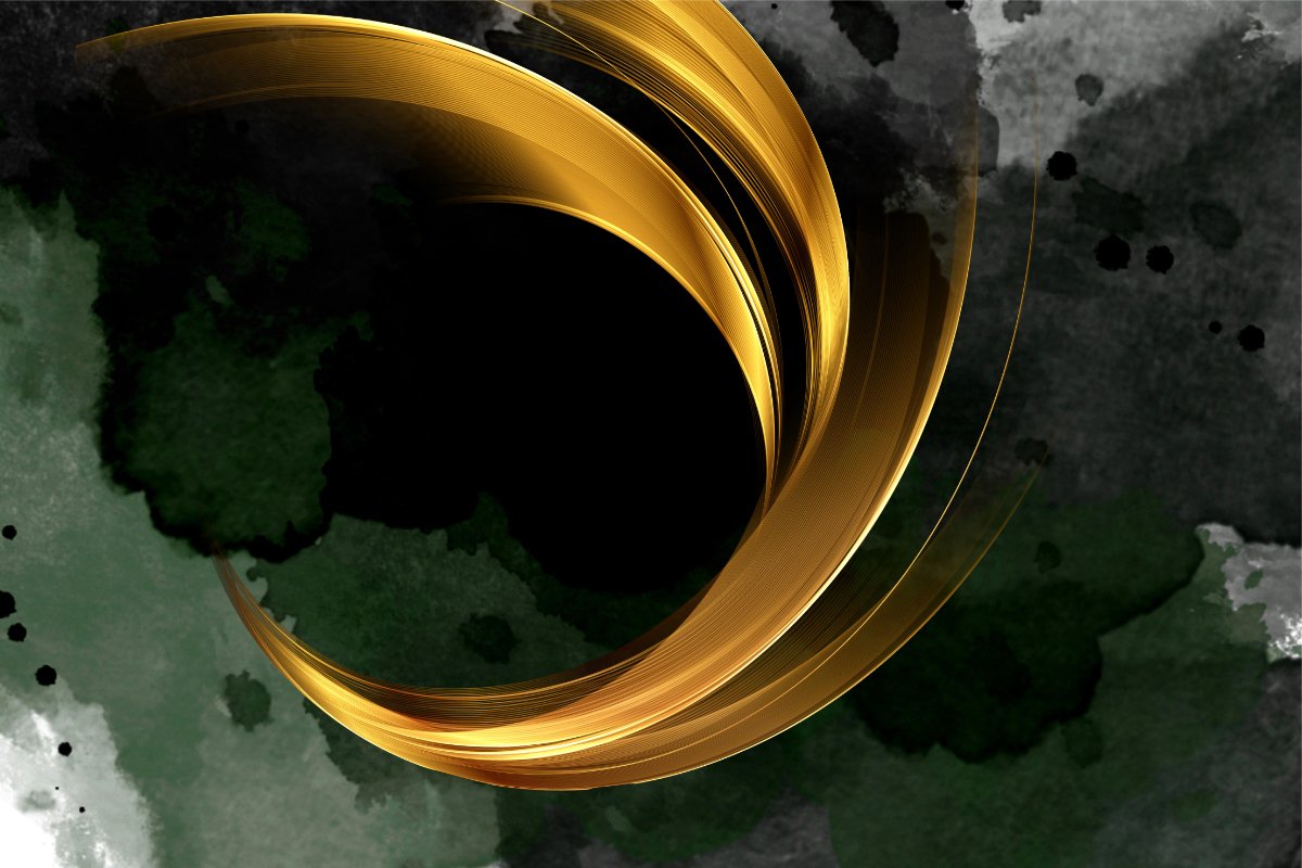 Golden Crescent Abstract