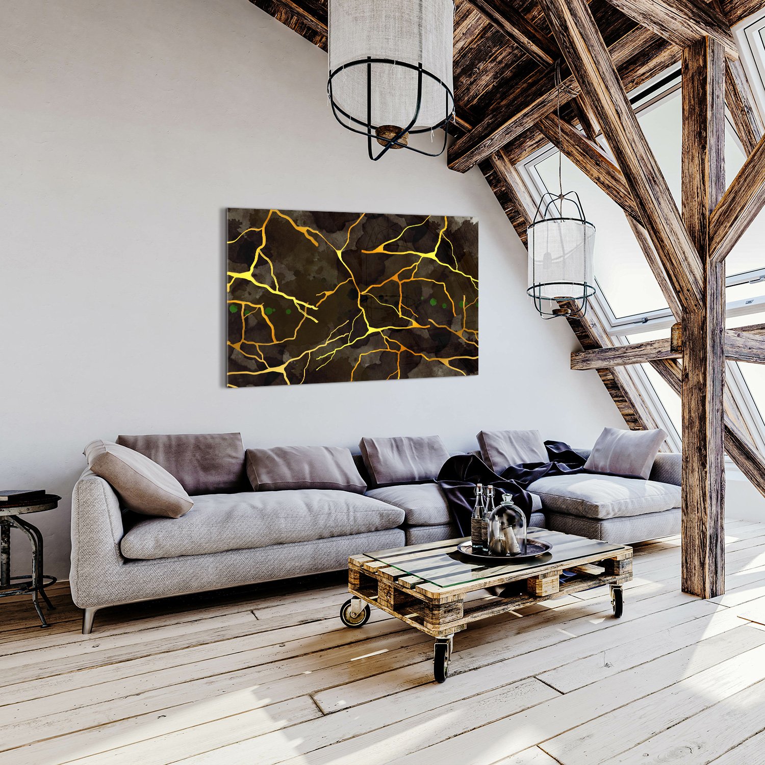 Golden Lines Abstract - Afbeelding 8