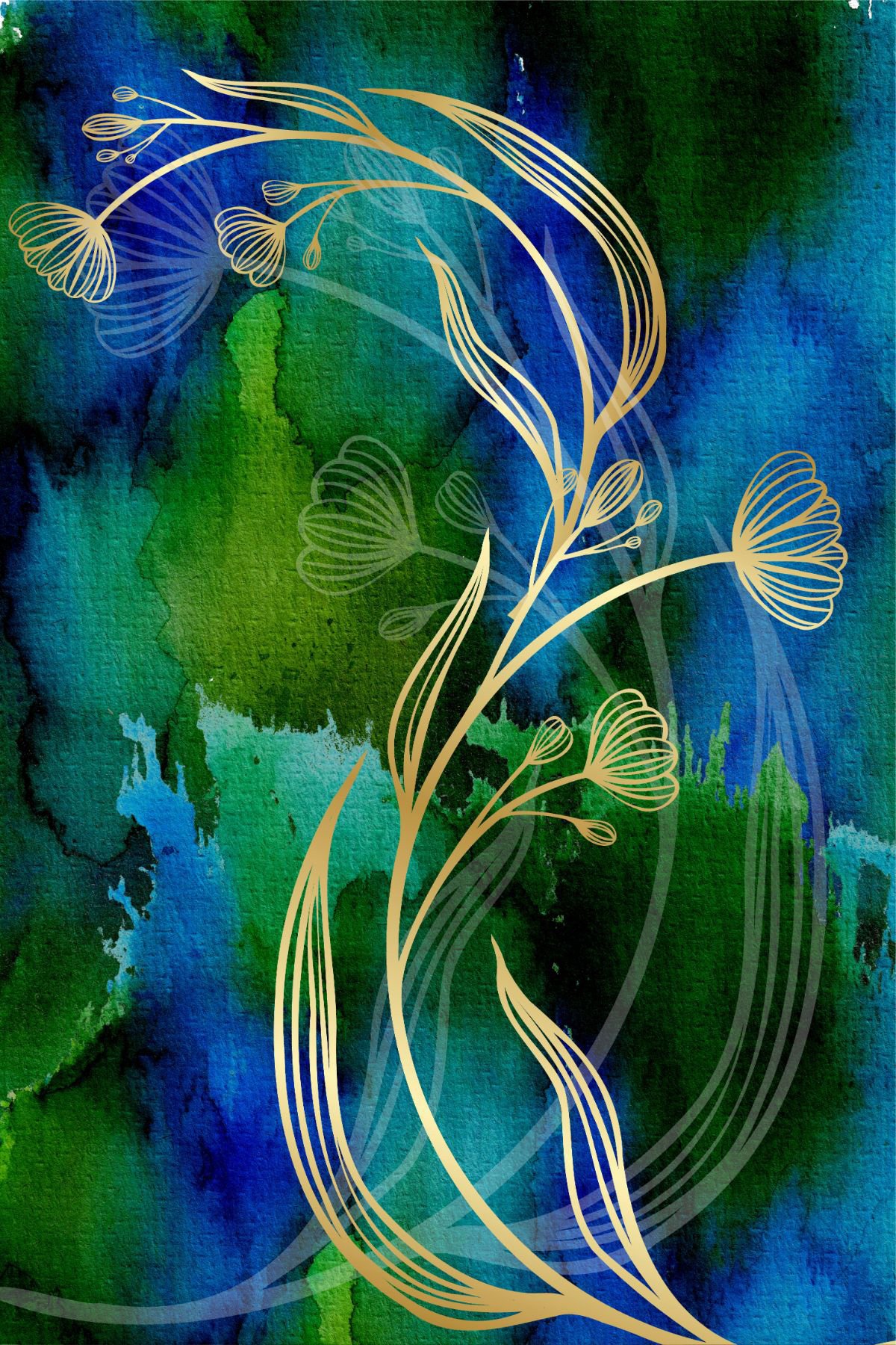 Golden Plant Abstract