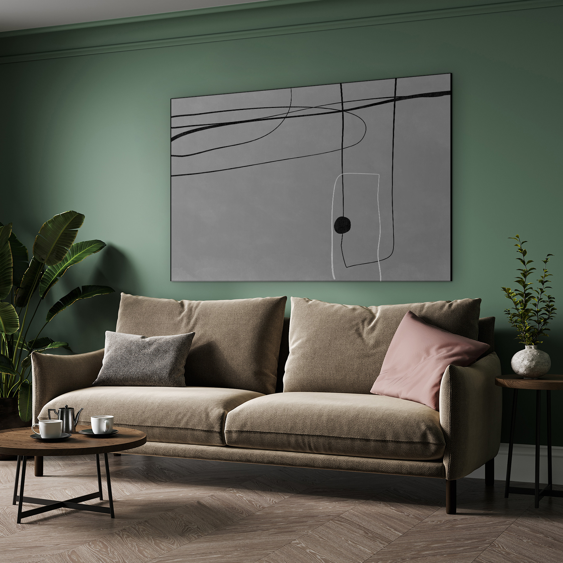 Grey Black Line Art - Afbeelding 6