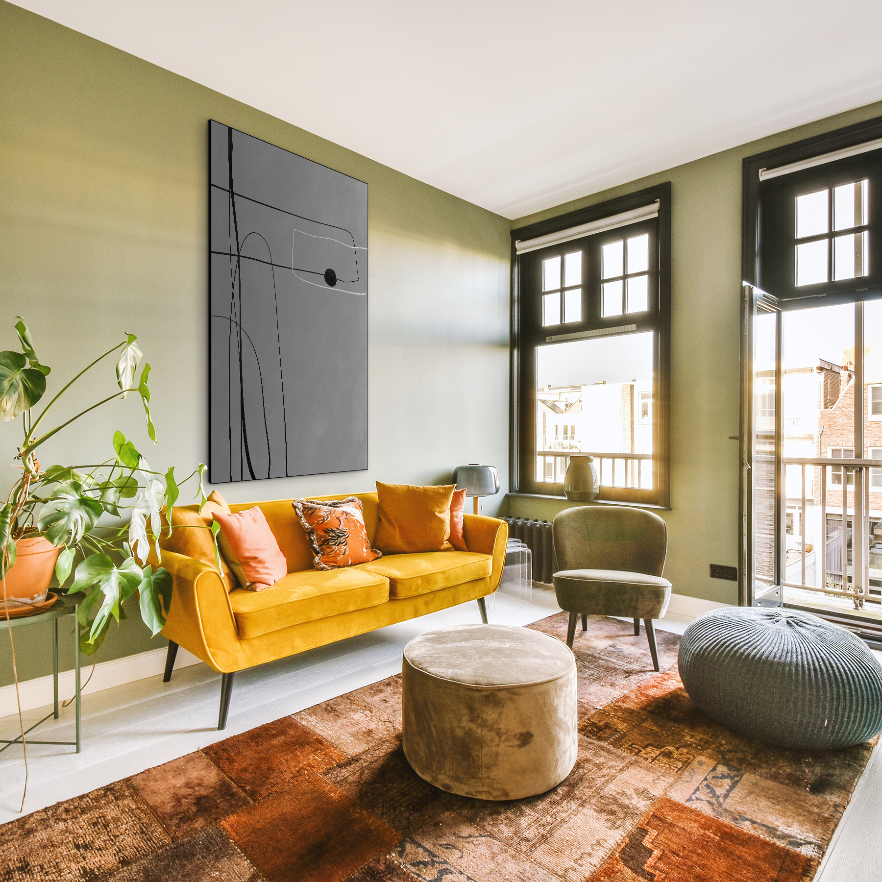 Grey Black Line Art - Afbeelding 7