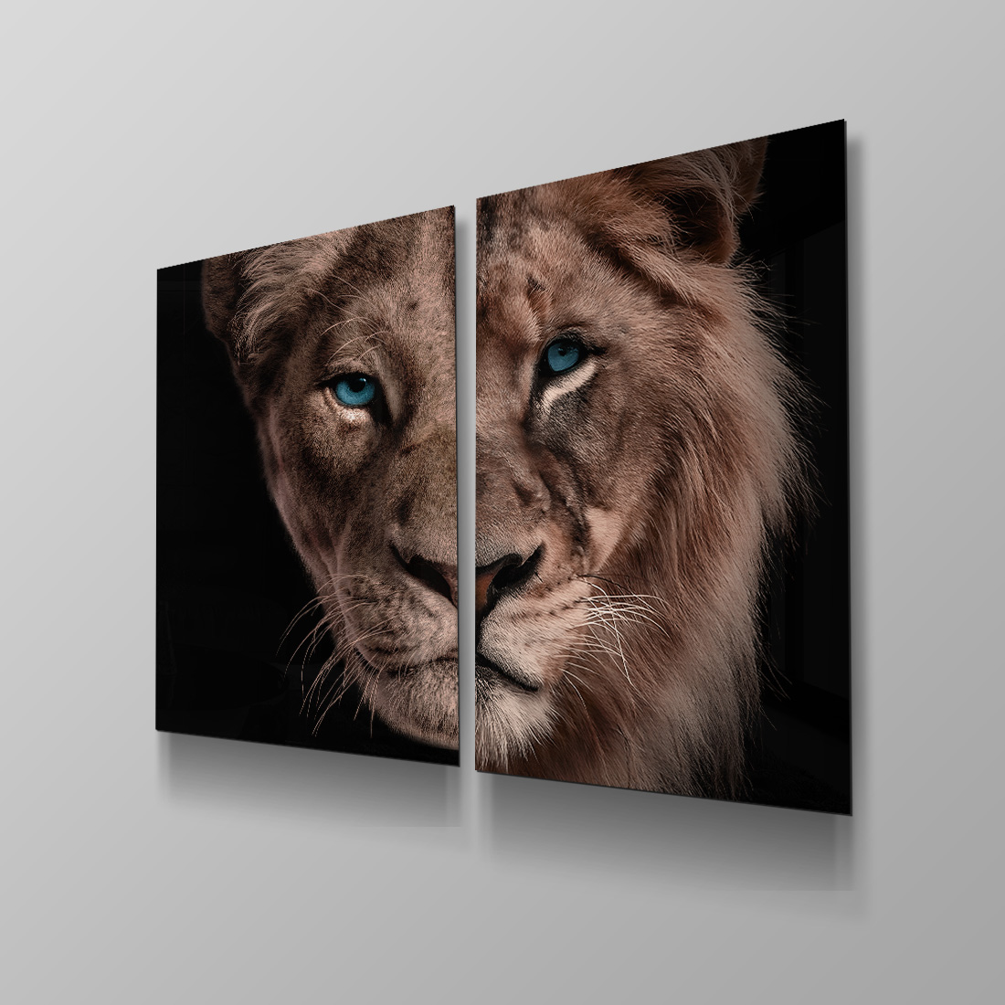 Half Lion + Lioness Head (2x) - Afbeelding 4