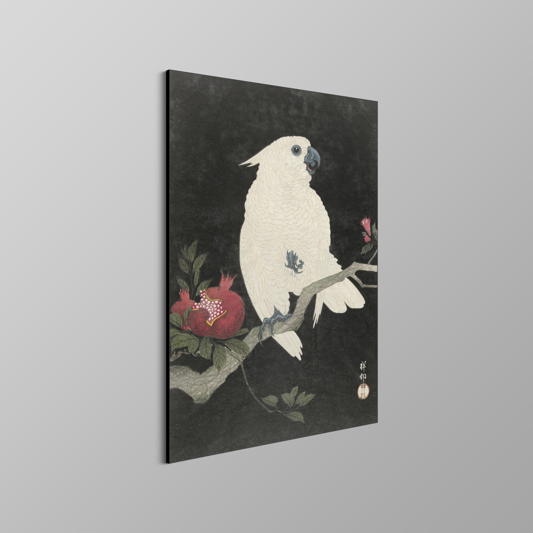 Kaketoe en granaatappel - Ohara Koson - Rijksmuseum - Afbeelding 4