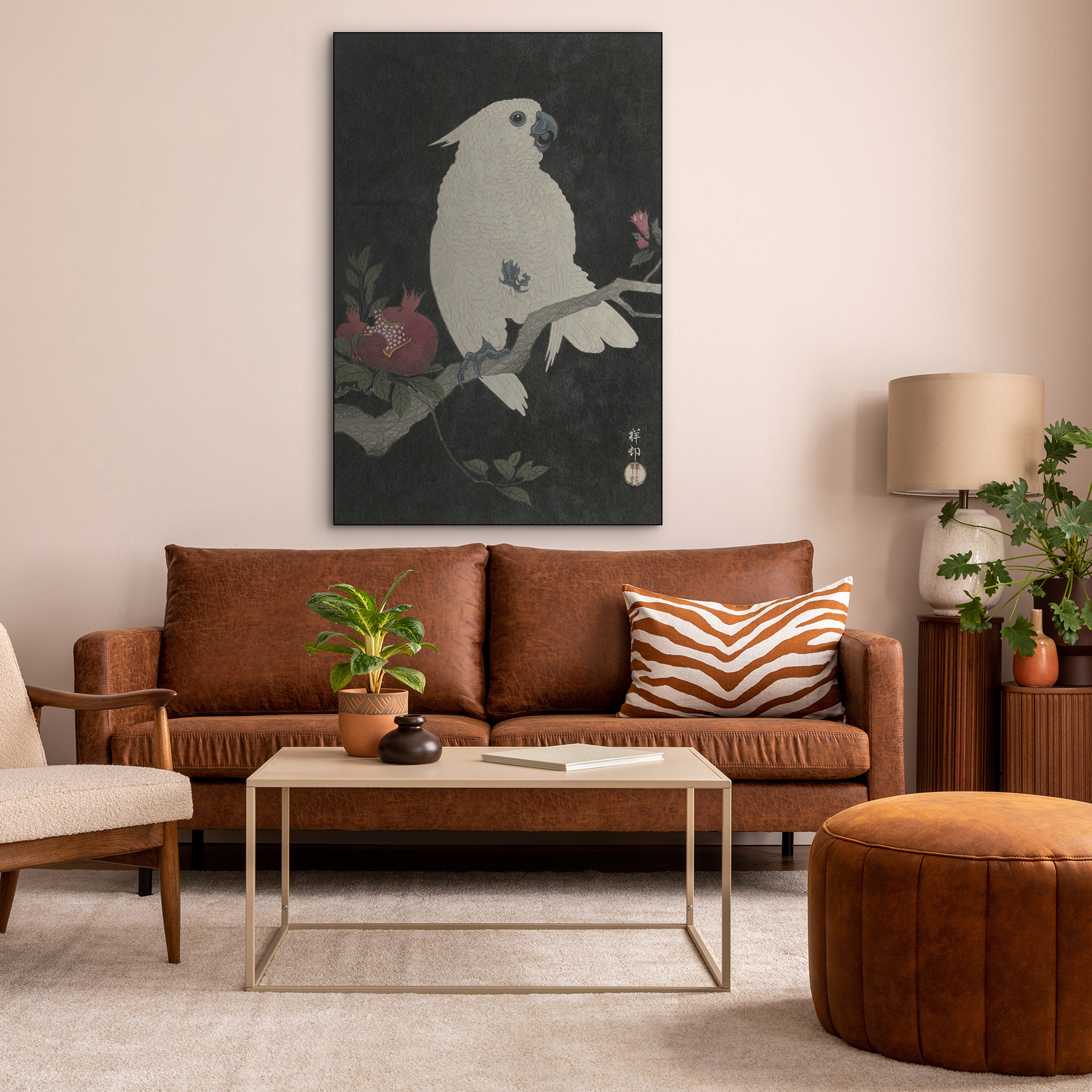 Kaketoe en granaatappel - Ohara Koson - Rijksmuseum - Afbeelding 6