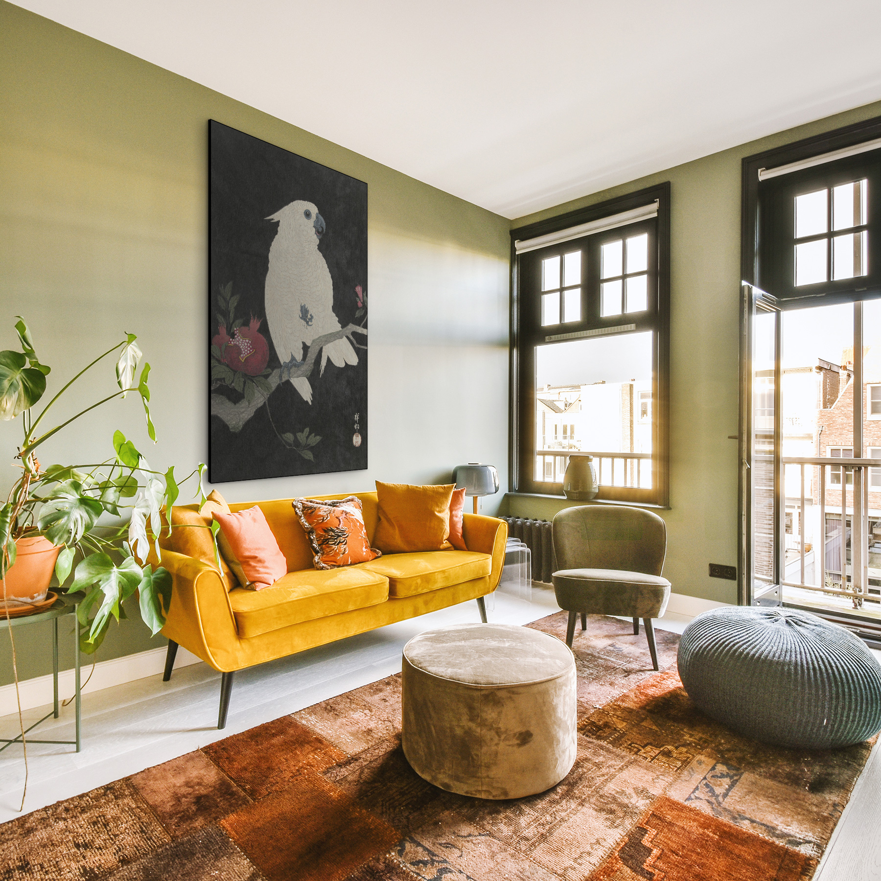 Kaketoe en granaatappel - Ohara Koson - Rijksmuseum - Afbeelding 7