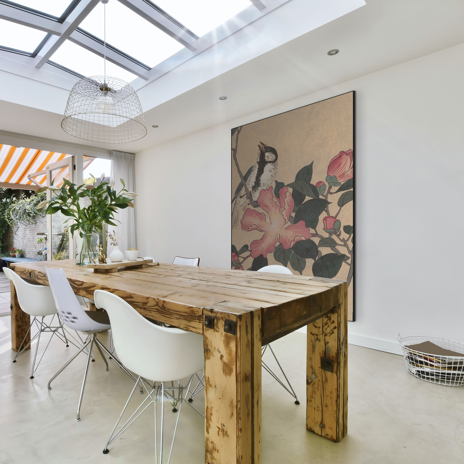 Koolmees op tak met roze bloemen - Ohara Koson - Rijksmuseum - Afbeelding 2