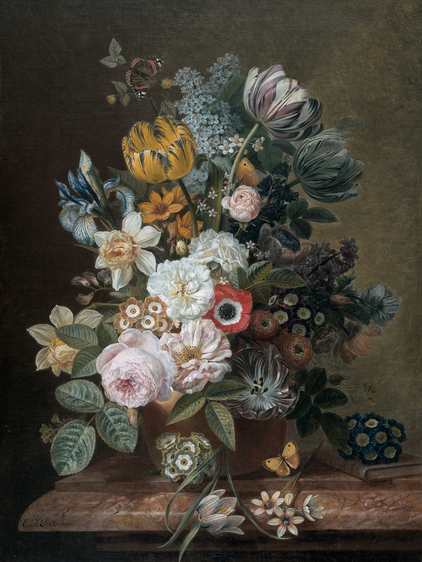 Stilleven met bloemen, Eelke Jelles Eelkema - Rijksmuseum