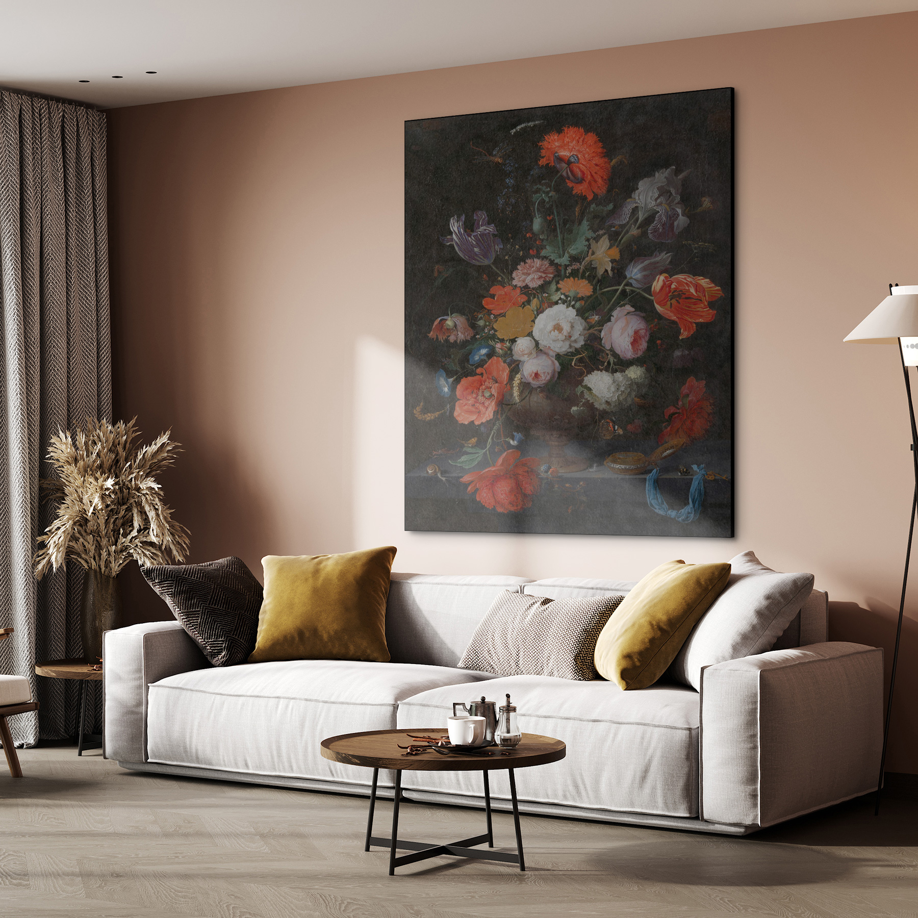 Stilleven met bloemen en een horloge, Abraham Mignon - Rijksmuseum - Afbeelding 5