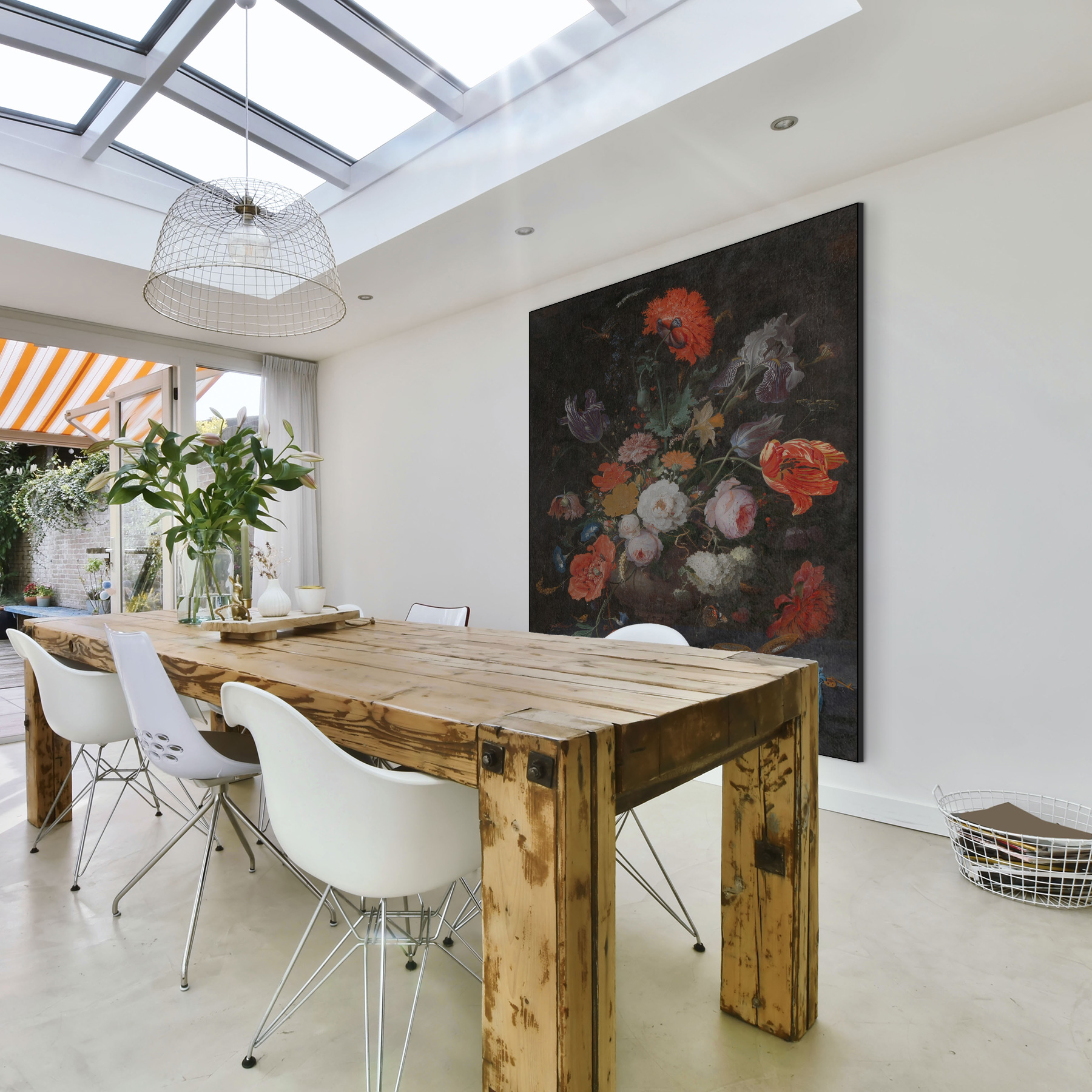 Stilleven met bloemen en een horloge, Abraham Mignon - Rijksmuseum - Afbeelding 2