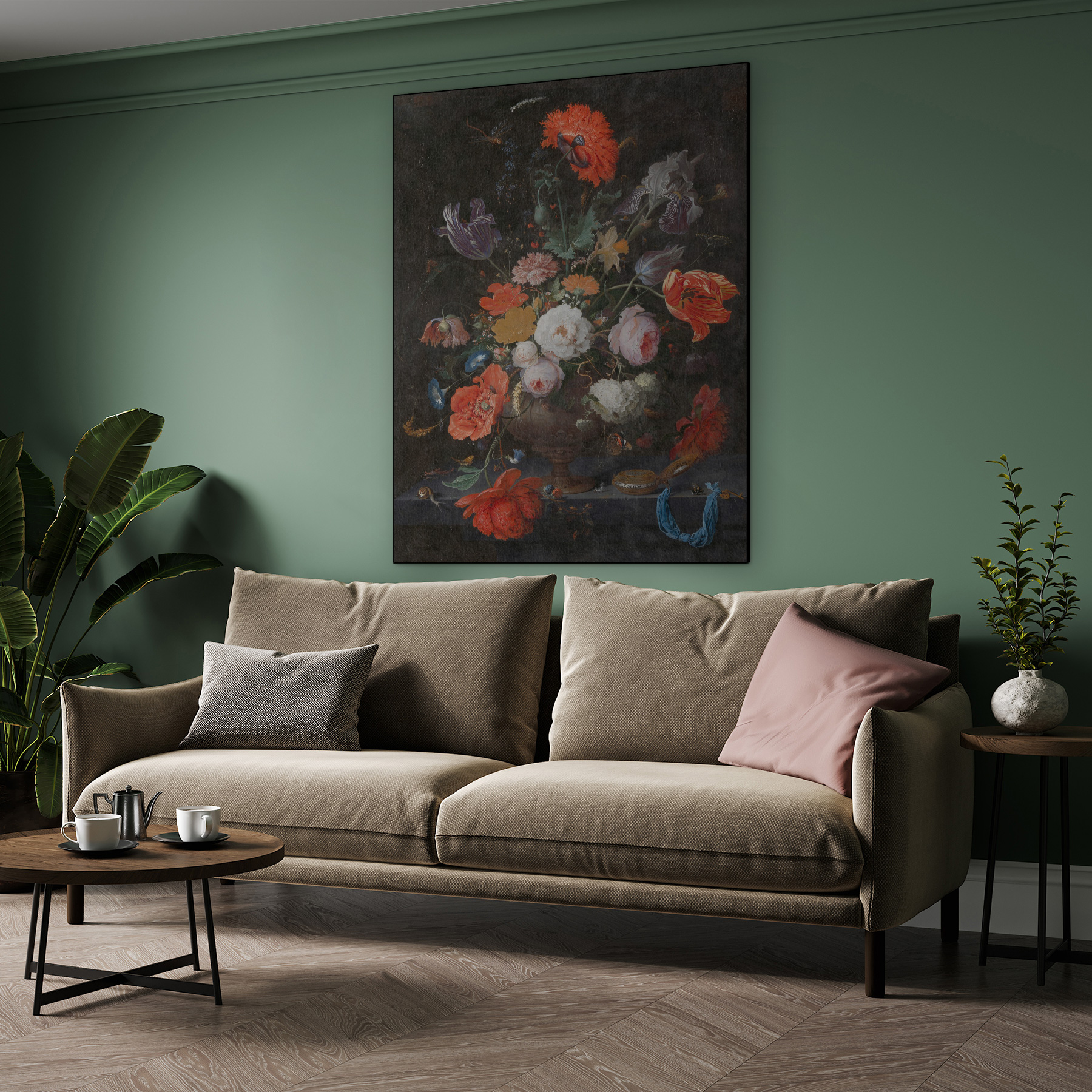 Stilleven met bloemen en een horloge, Abraham Mignon - Rijksmuseum - Afbeelding 7