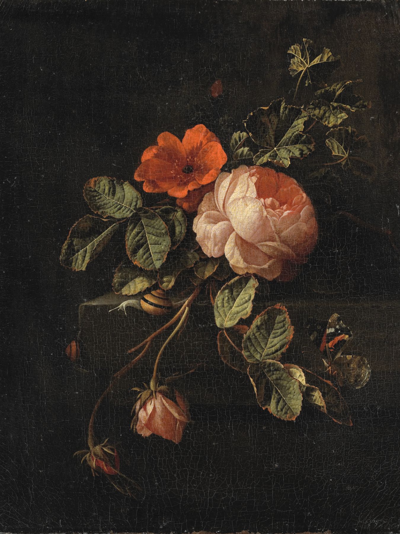 Stilleven met rozen, Elias van den Broeck - Rijksmuseum