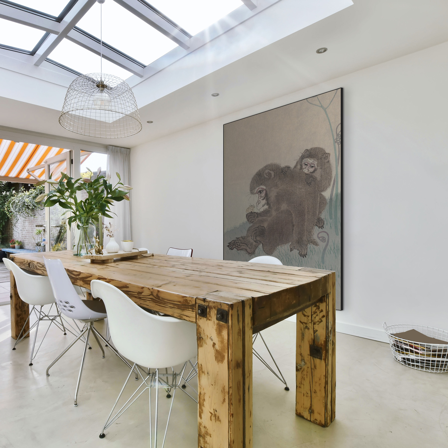 Twee apen met vlinder - Ohara Koson - Rijksmuseum - Afbeelding 2